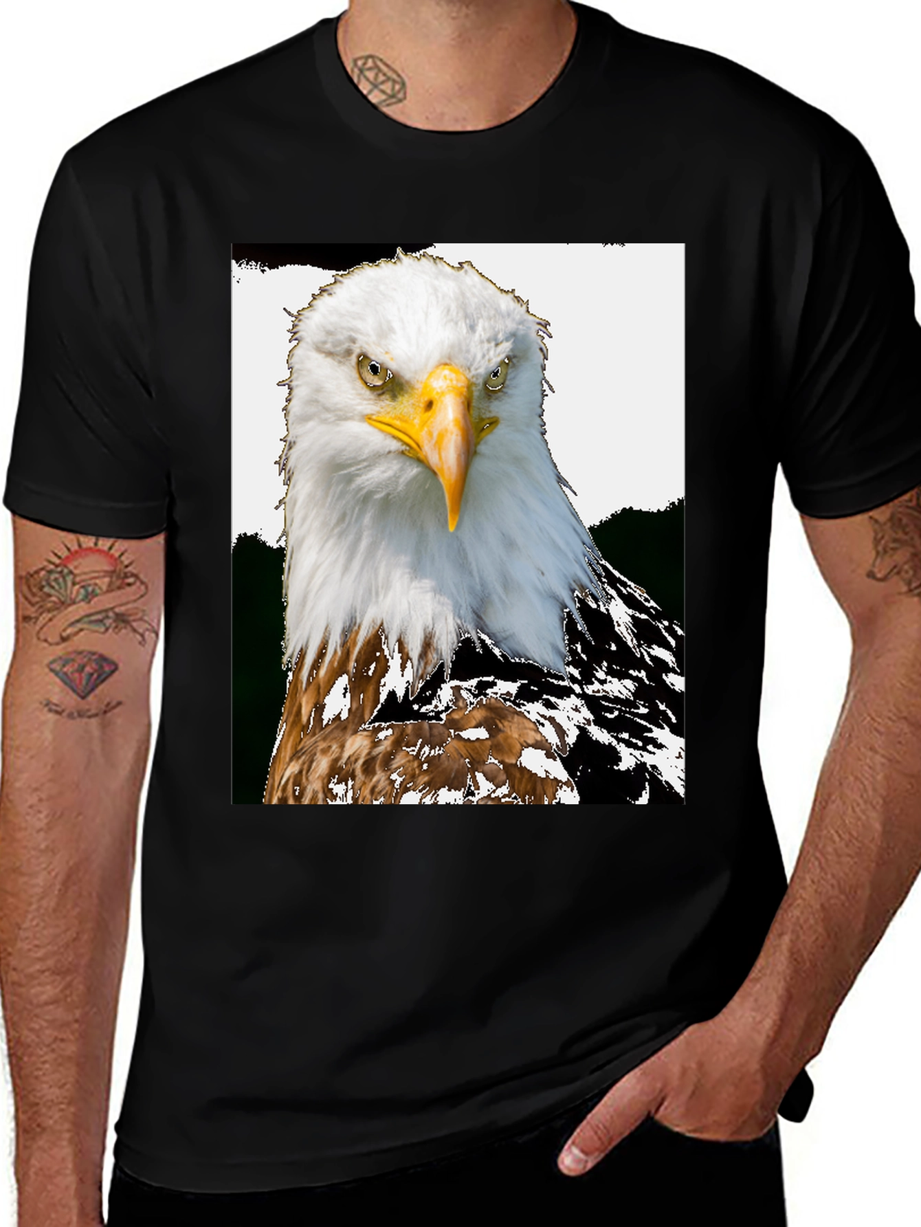 Variant 9 of Eagle Graphic Tee - Men's Black T-Shirt
