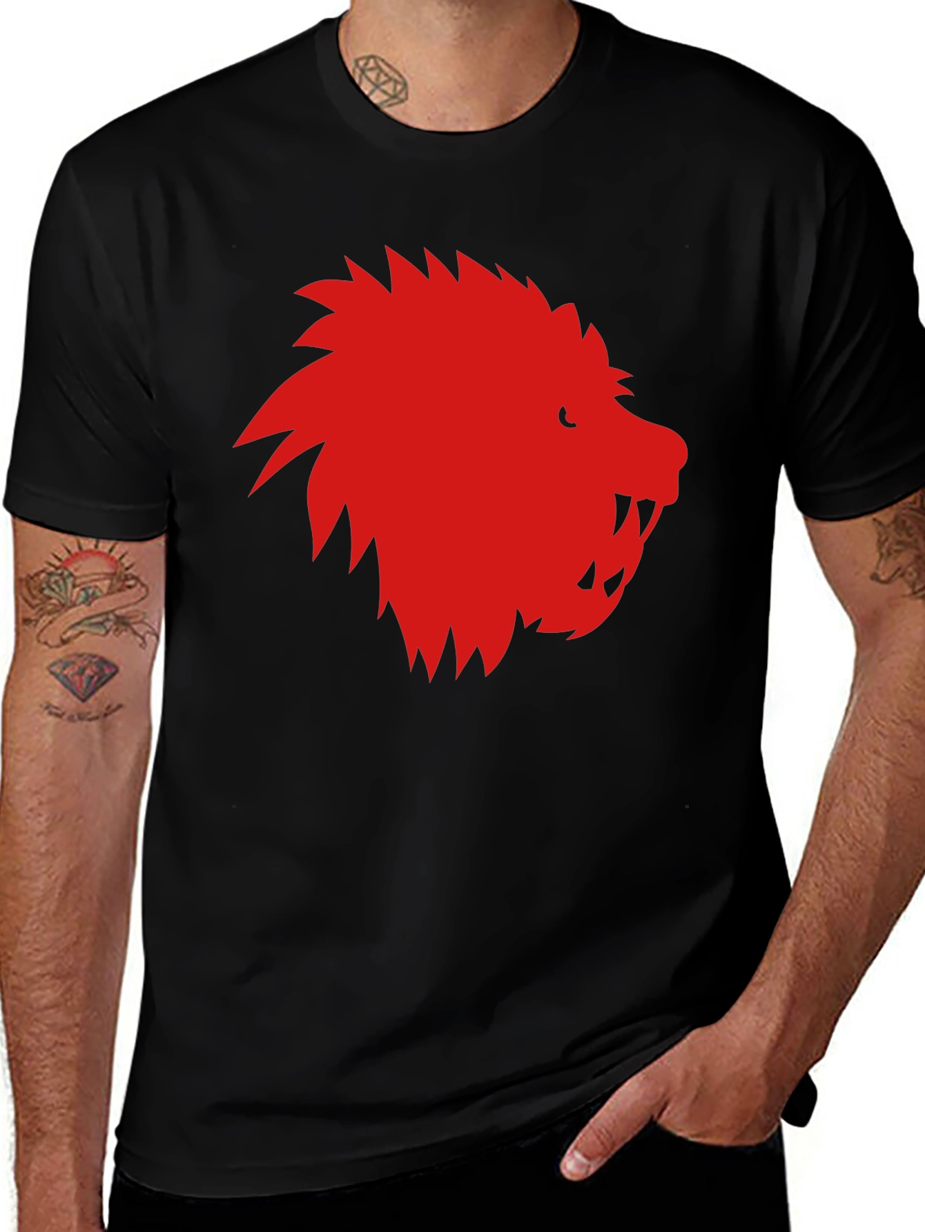 Variant 6 of Red Lion Graphic Black T-Shirt