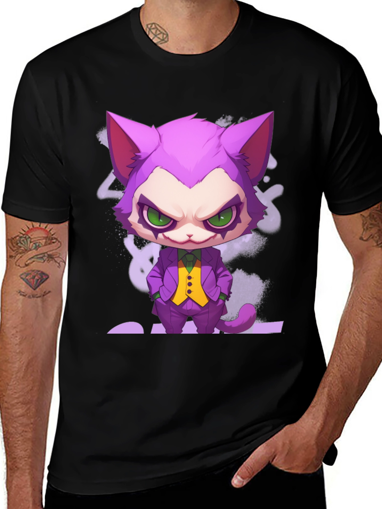 Variant 28 of Cat Joker Graphic T-Shirt - Unique Design