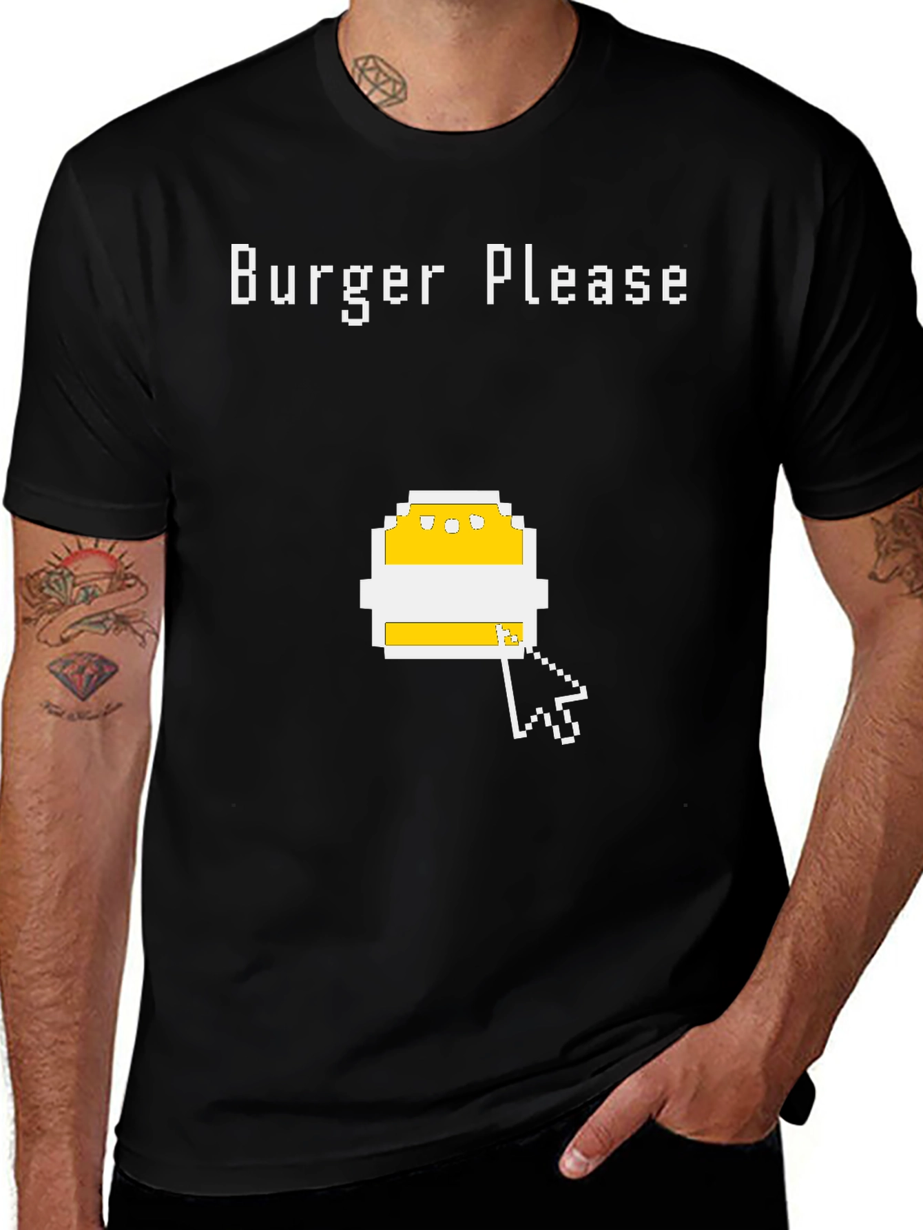 Variant 29 of Burger Please Pixel Art Graphic T-Shirt