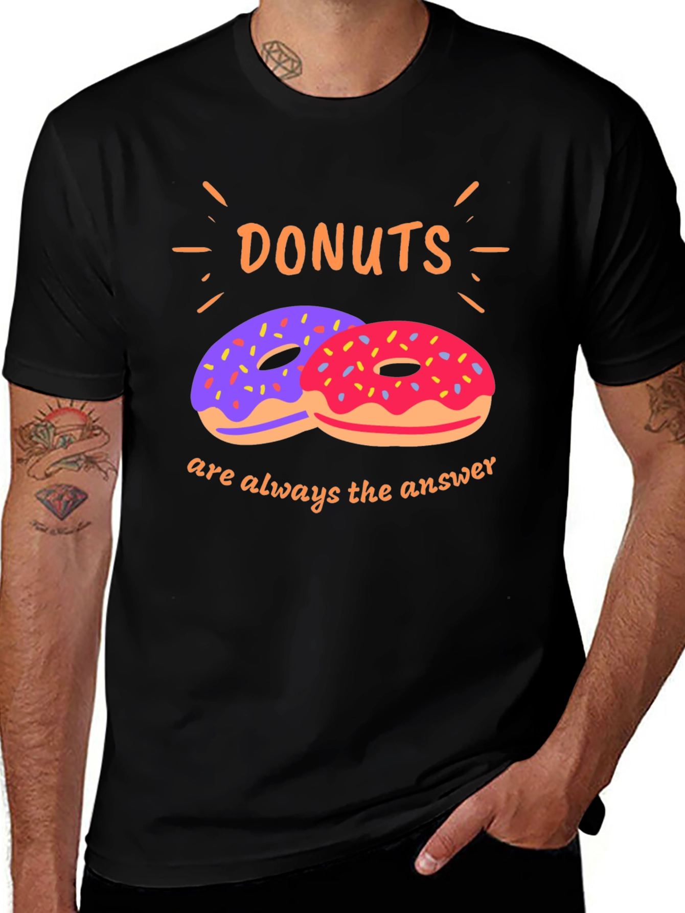 Variant 28 of Donuts are Always the Answer Graphic T-Shirt