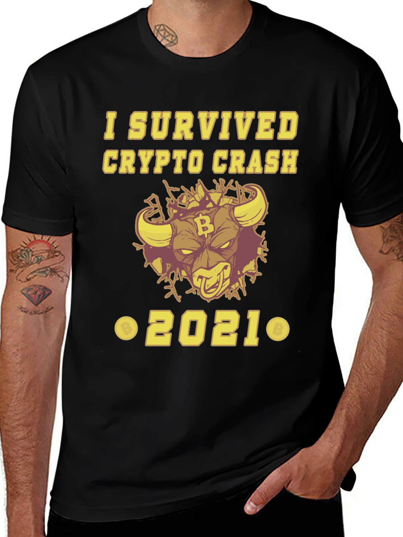 Variant 11 of I Survived Crypto Crash 2021 T-Shirt