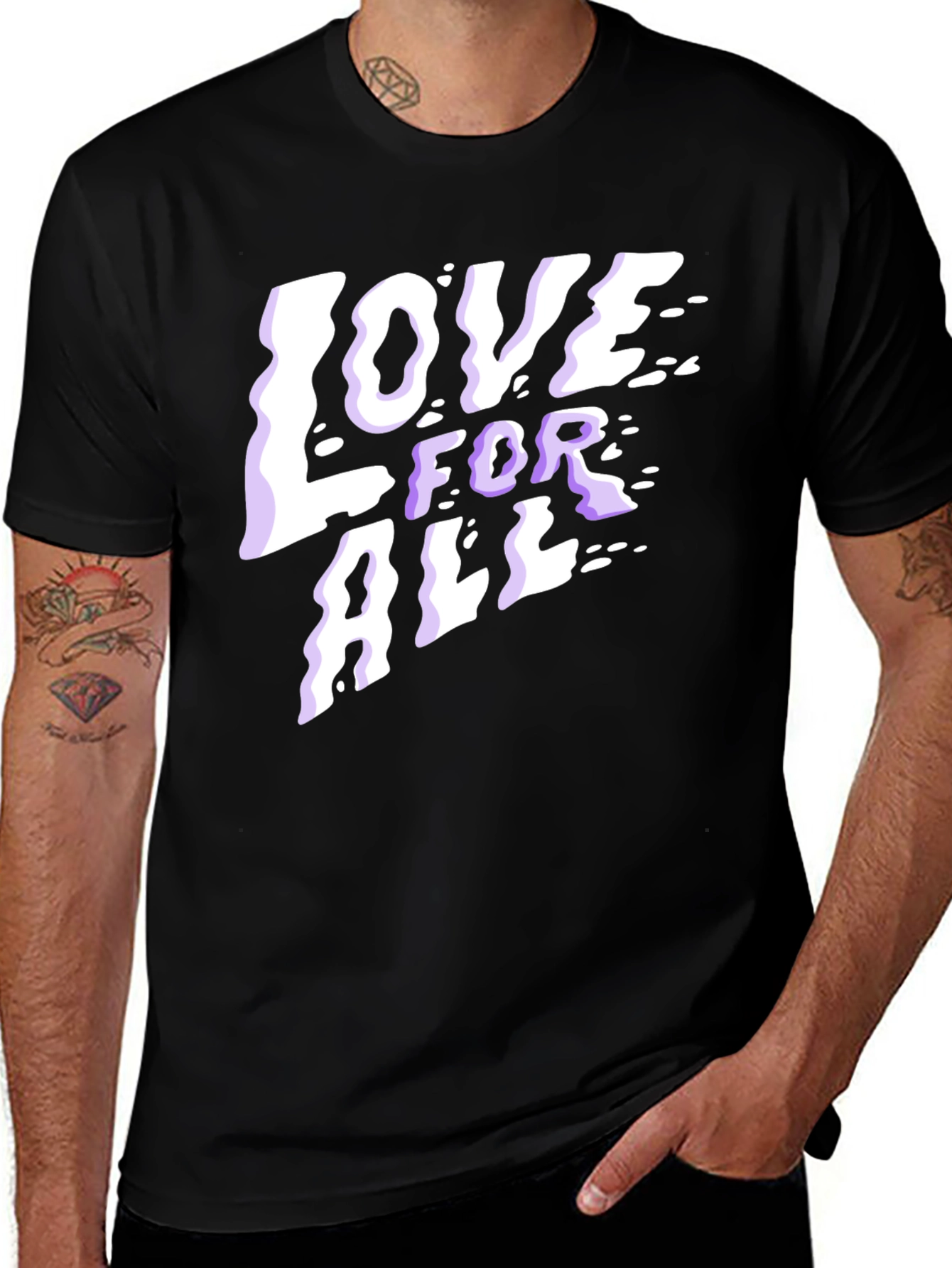 Variant 23 of Love For All Graphic T-Shirt - Black