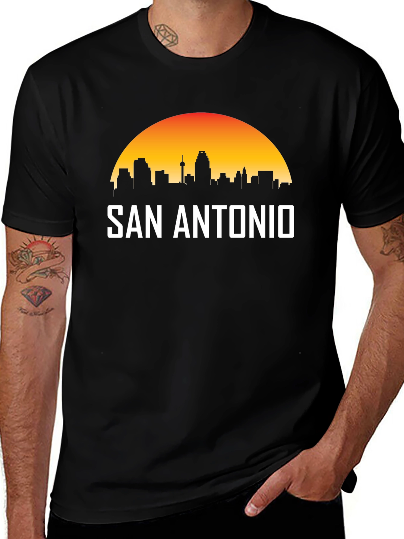 Variant 13 of San Antonio Skyline Graphic T-Shirt