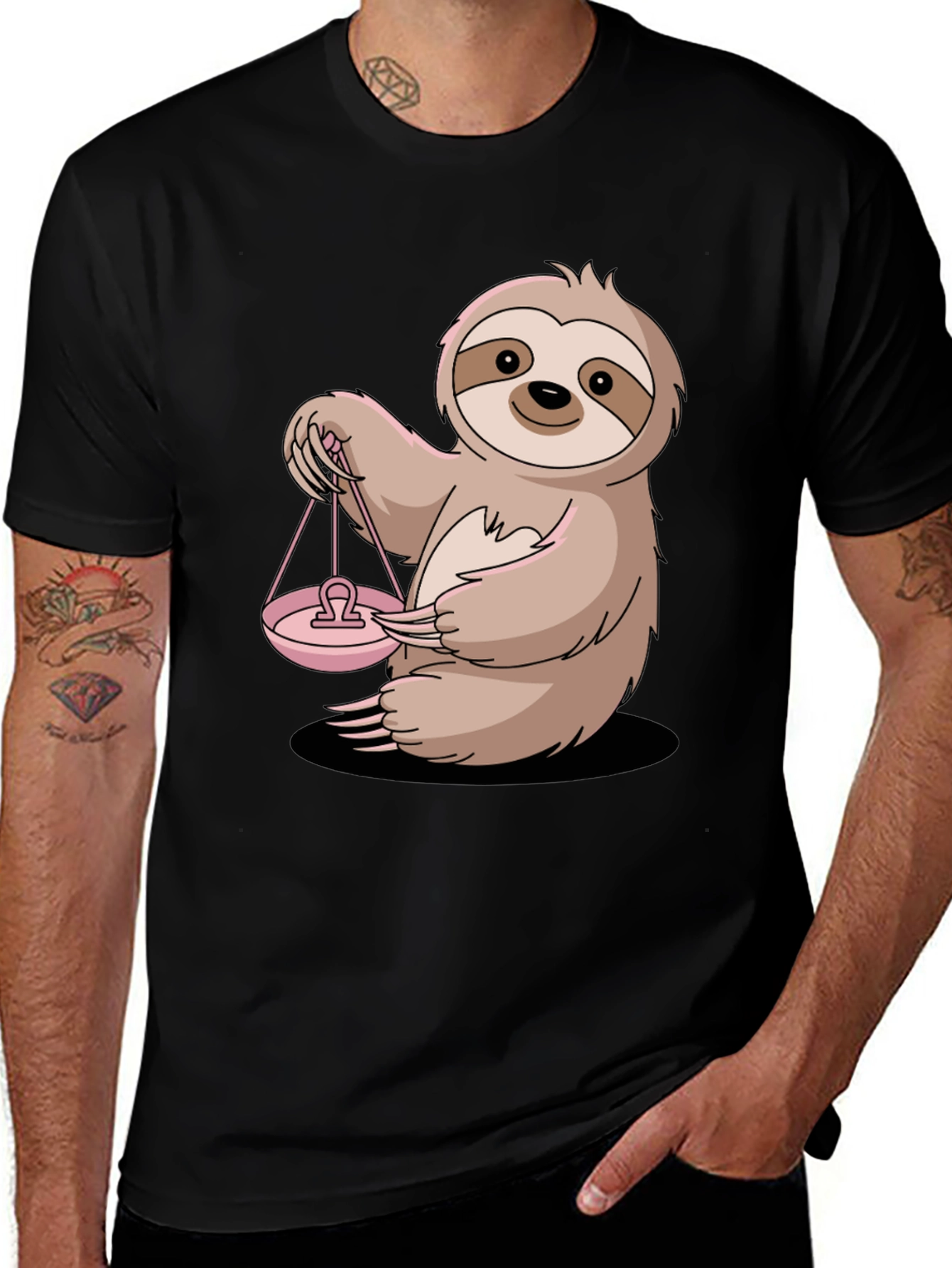Variant 3 of Libra Sloth Graphic Tee - Zodiac T-Shirt
