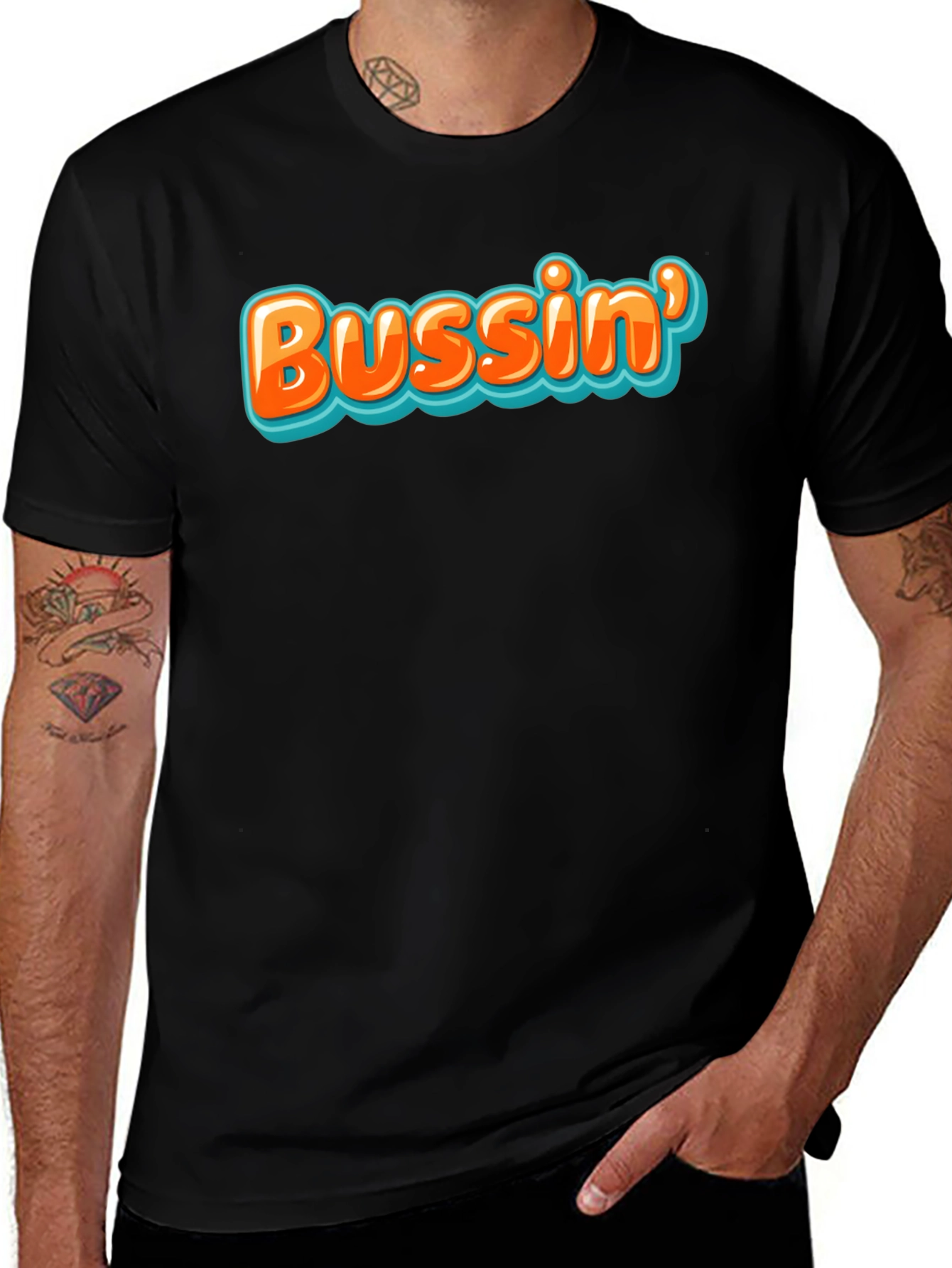 Variant 11 of Bussin' Graphic Tee - Trendy Black T-Shirt