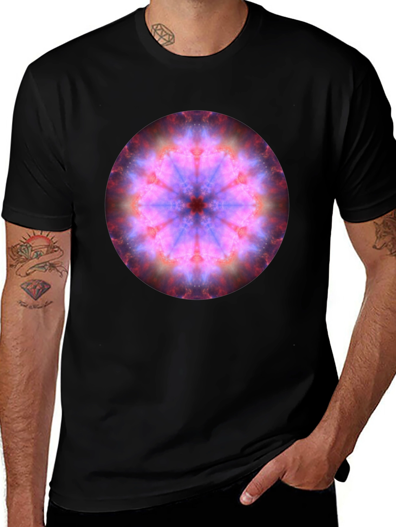 Variant 2 of Cosmic Mandala Black T-Shirt