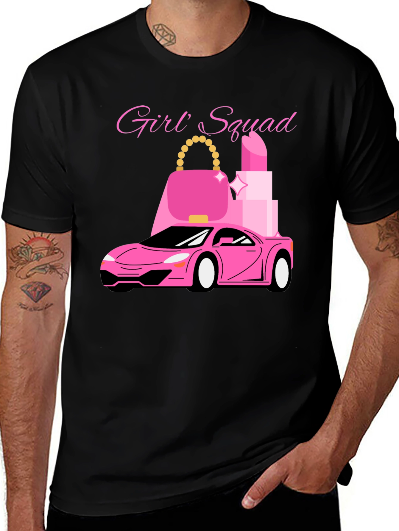 Variant 3 of Girl Squad Pink Car T-Shirt