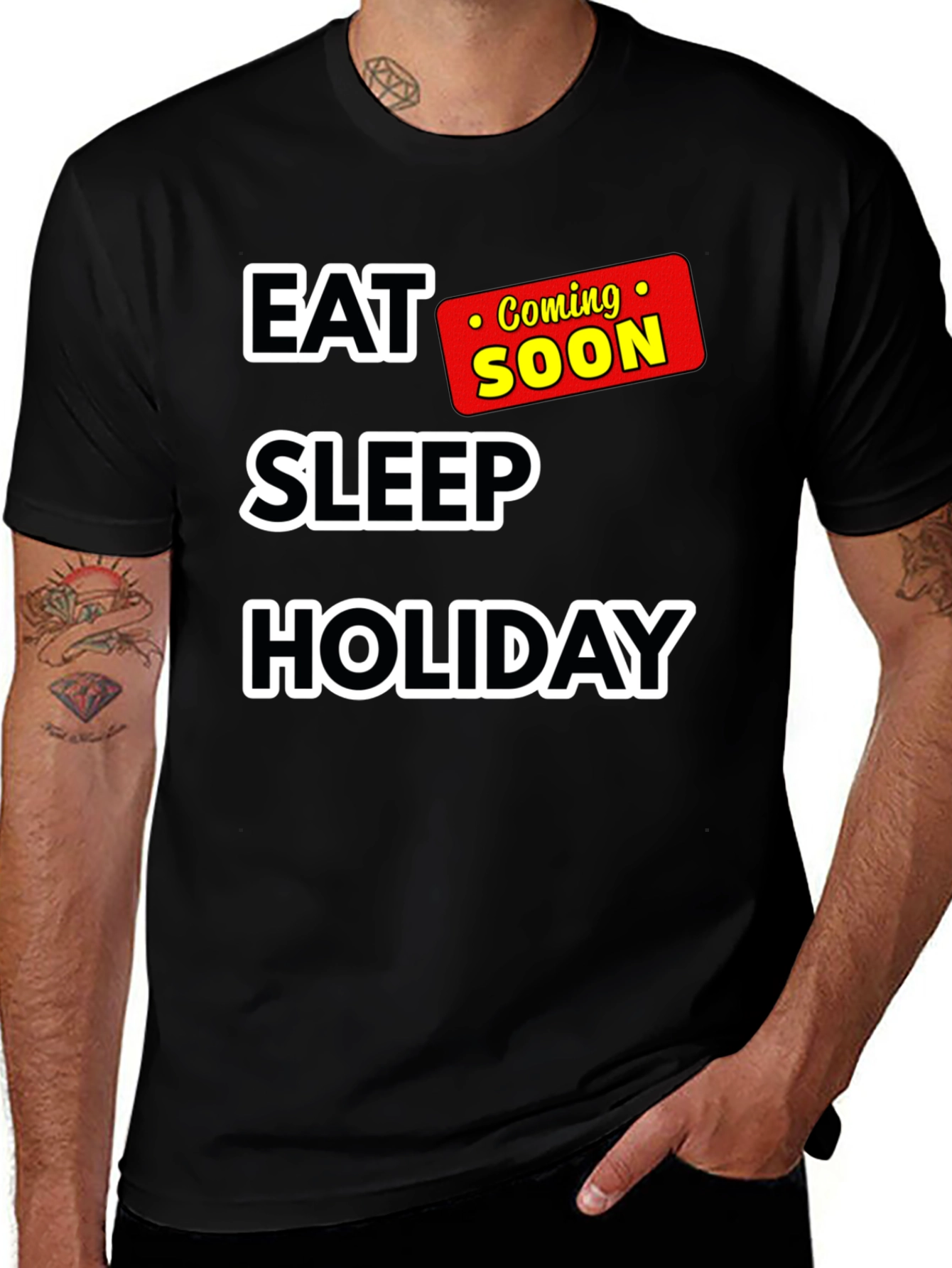 Variant 23 of Eat Sleep Holiday Coming Soon T-Shirt
