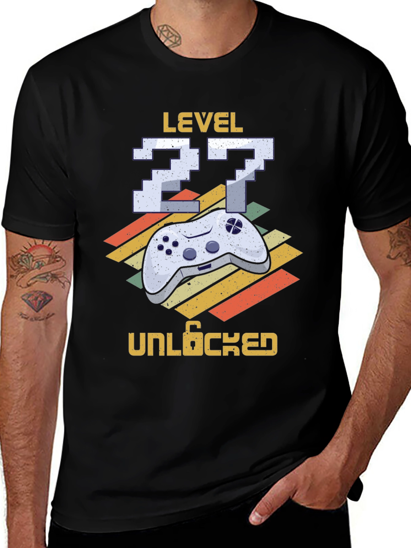 Variant 17 of Level 27 Unlocked Gamer T-Shirt