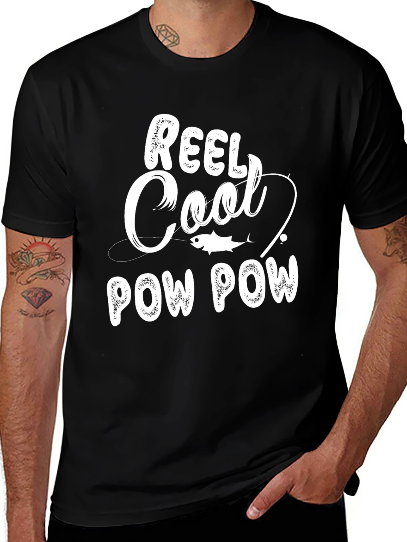 Variant 29 of Reel Cool Pow Pow Black Graphic Tee