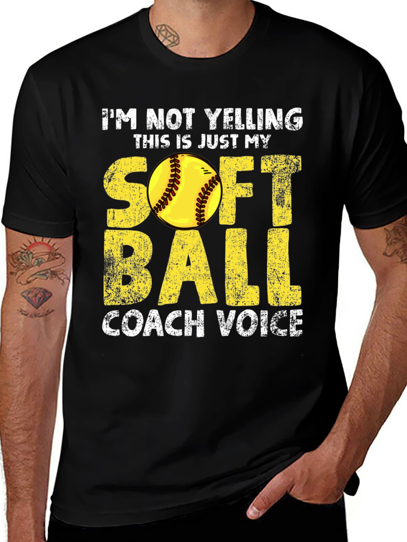 Variant 27 of Softball Coach Voice T-Shirt - Funny Coaching Tee