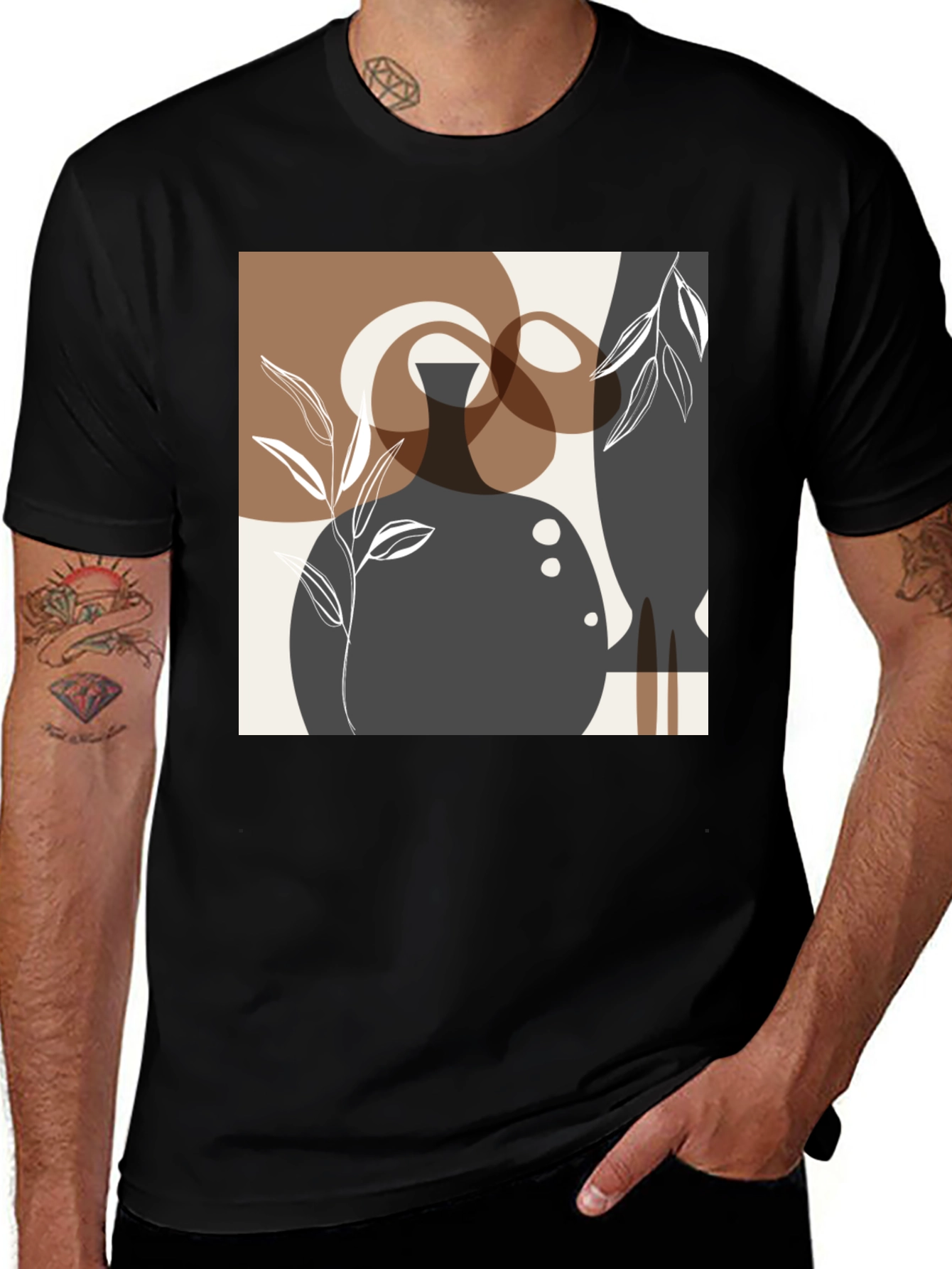 Variant 11 of Abstract Vase Graphic T-Shirt - Modern Art Tee