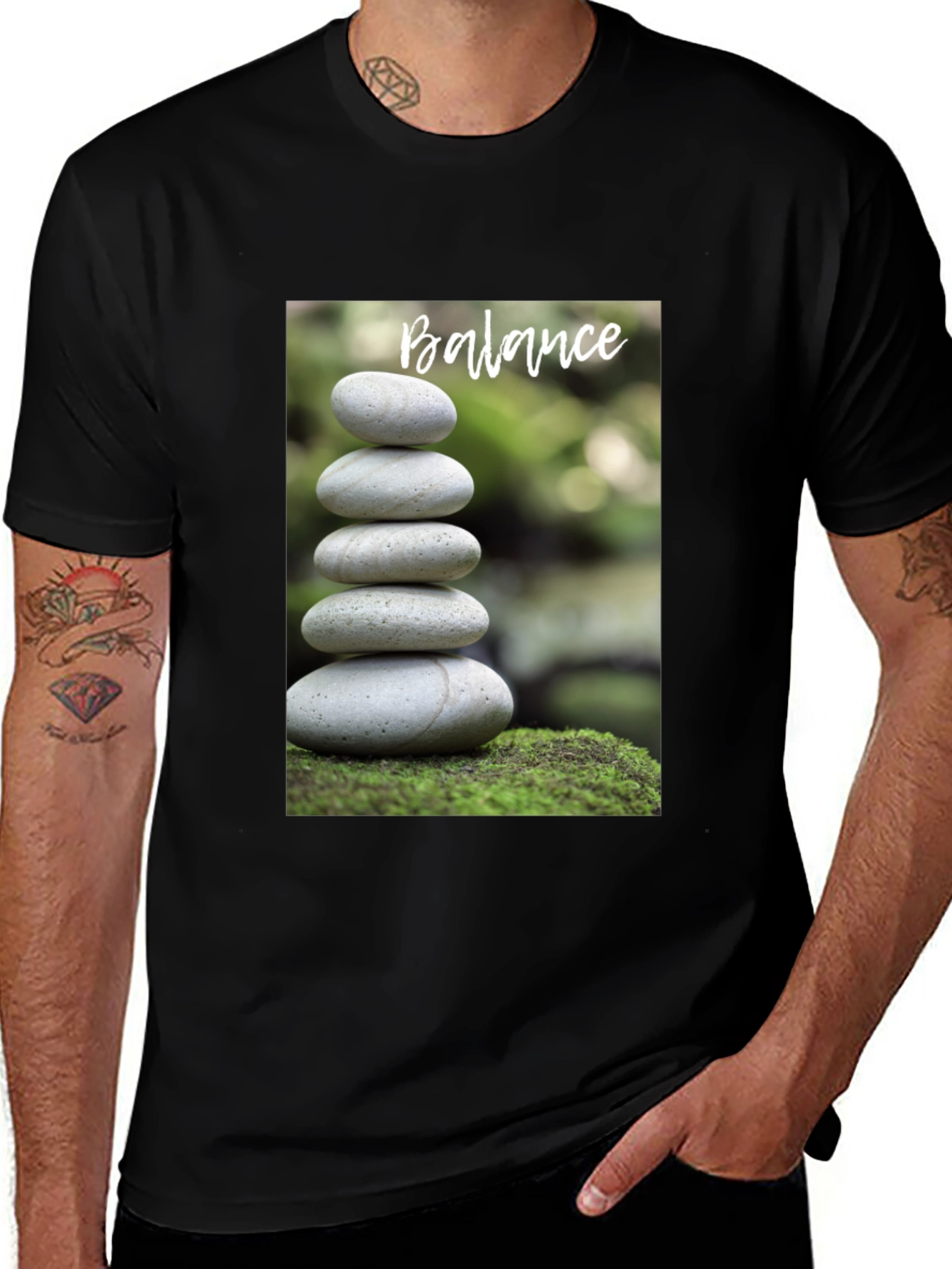 Variant 28 of Balance Stone Stack Graphic T-Shirt - Zen & Nature Inspired