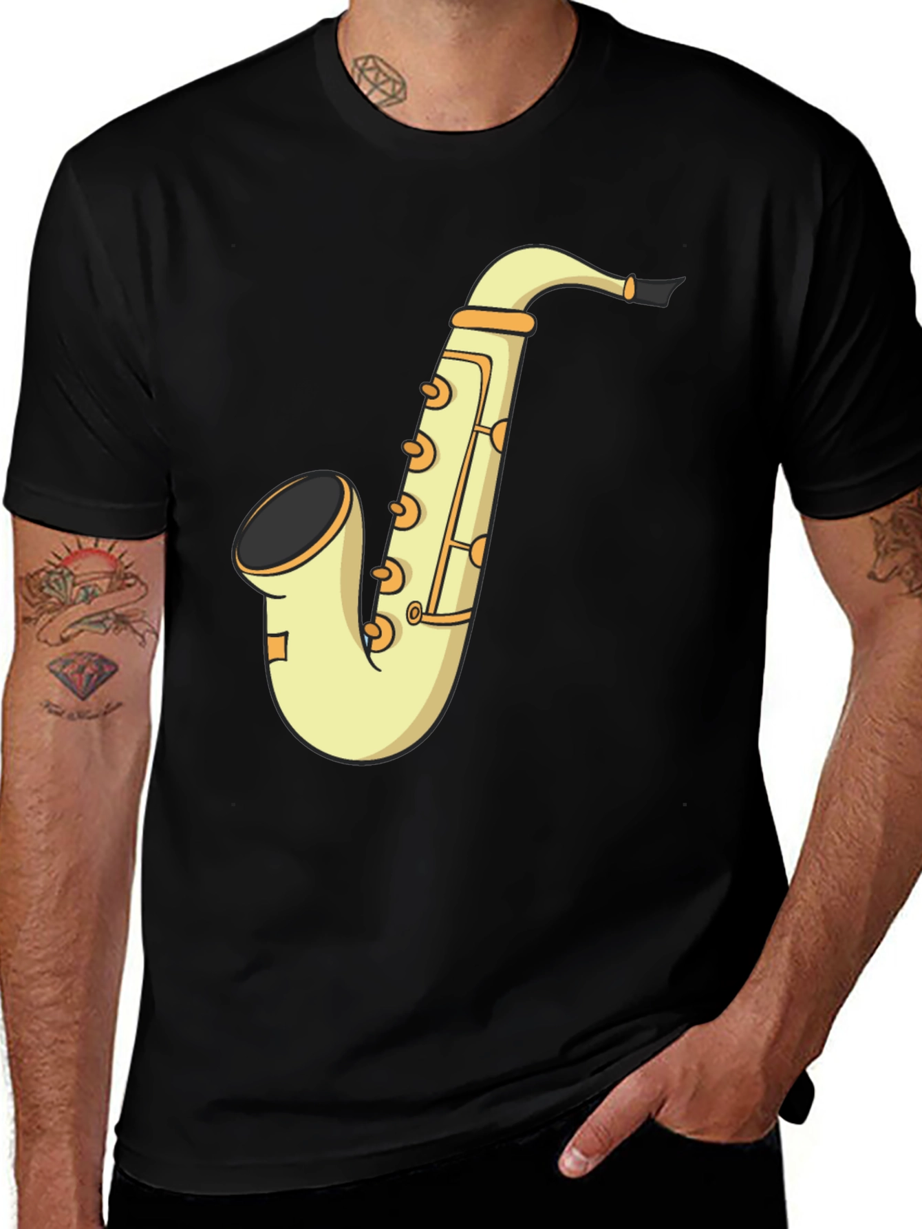 Variant 21 of Saxophone Graphic T-Shirt - Musical Instrument Tee