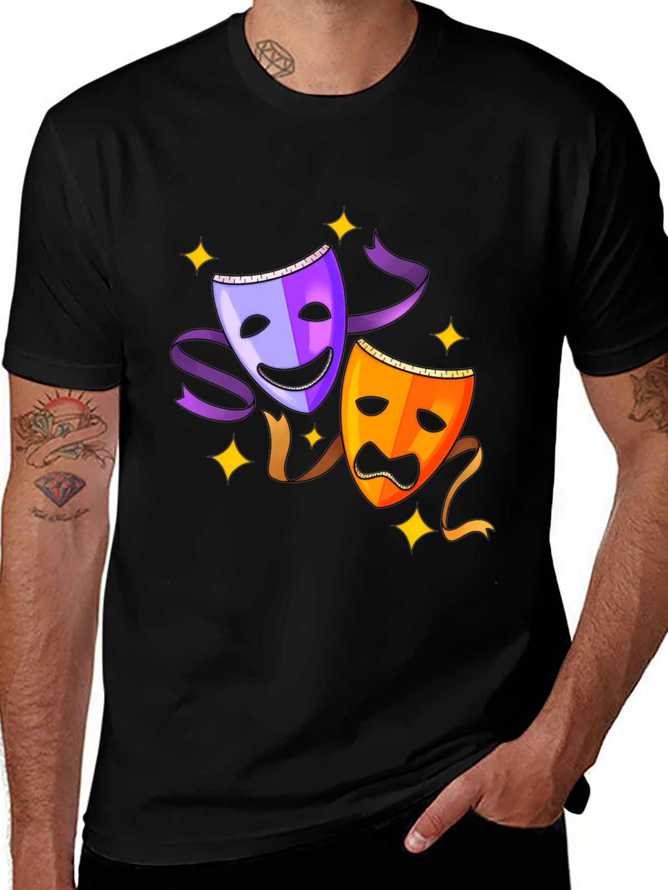 Variant 24 of Comedy and Tragedy Masks Graphic Tee