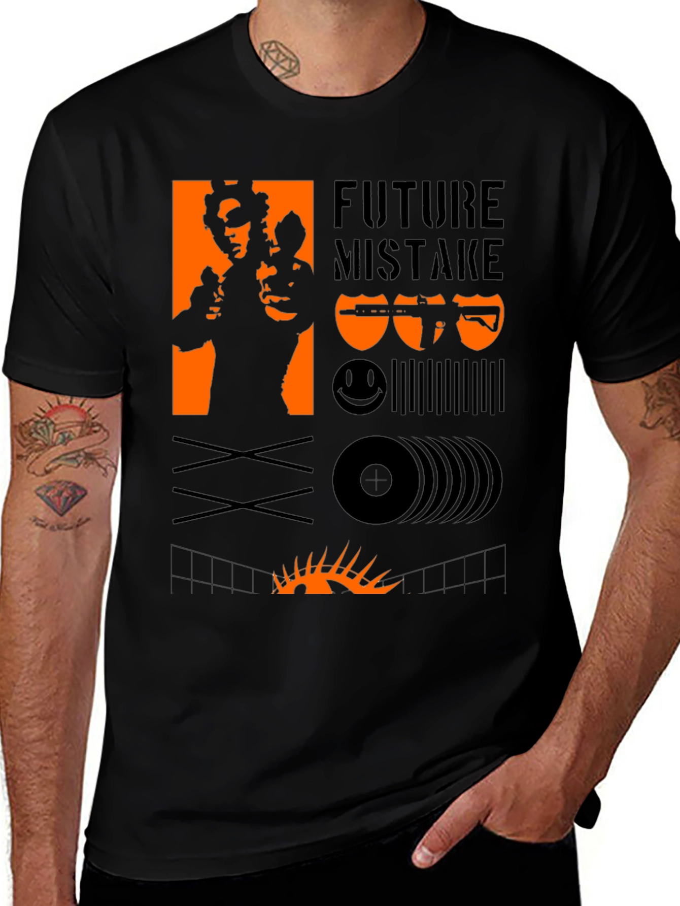 Variant 6 of Future Mistake Graphic Tee - Black Cotton T-Shirt