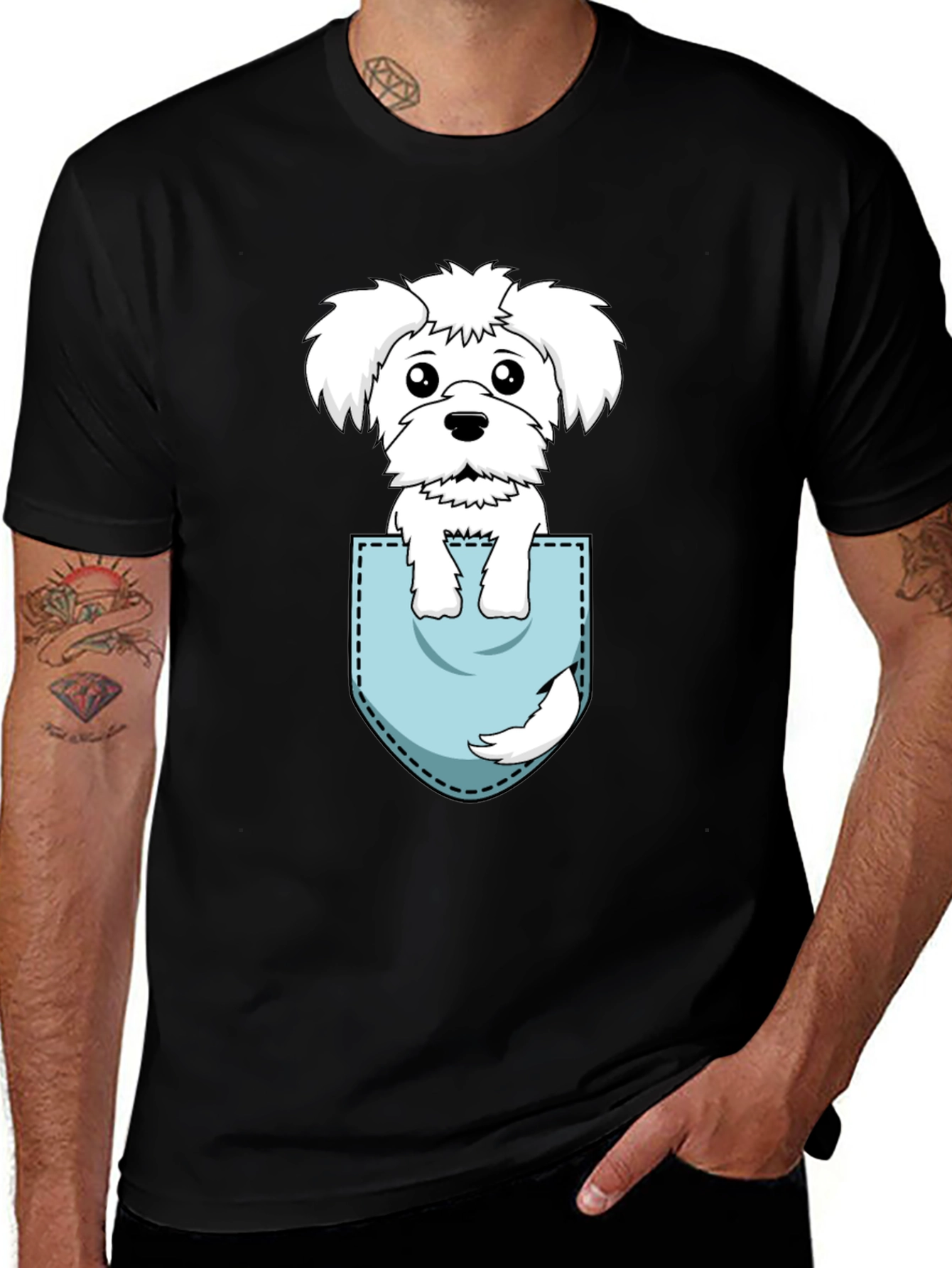 Variant 16 of Dog Pocket T-Shirt - Cute Graphic Tee for Dog Lovers