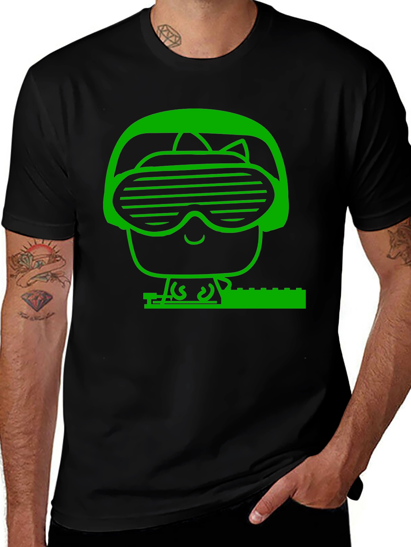 Variant 16 of Funky Robot DJ Graphic Tee - Cool & Unique Design