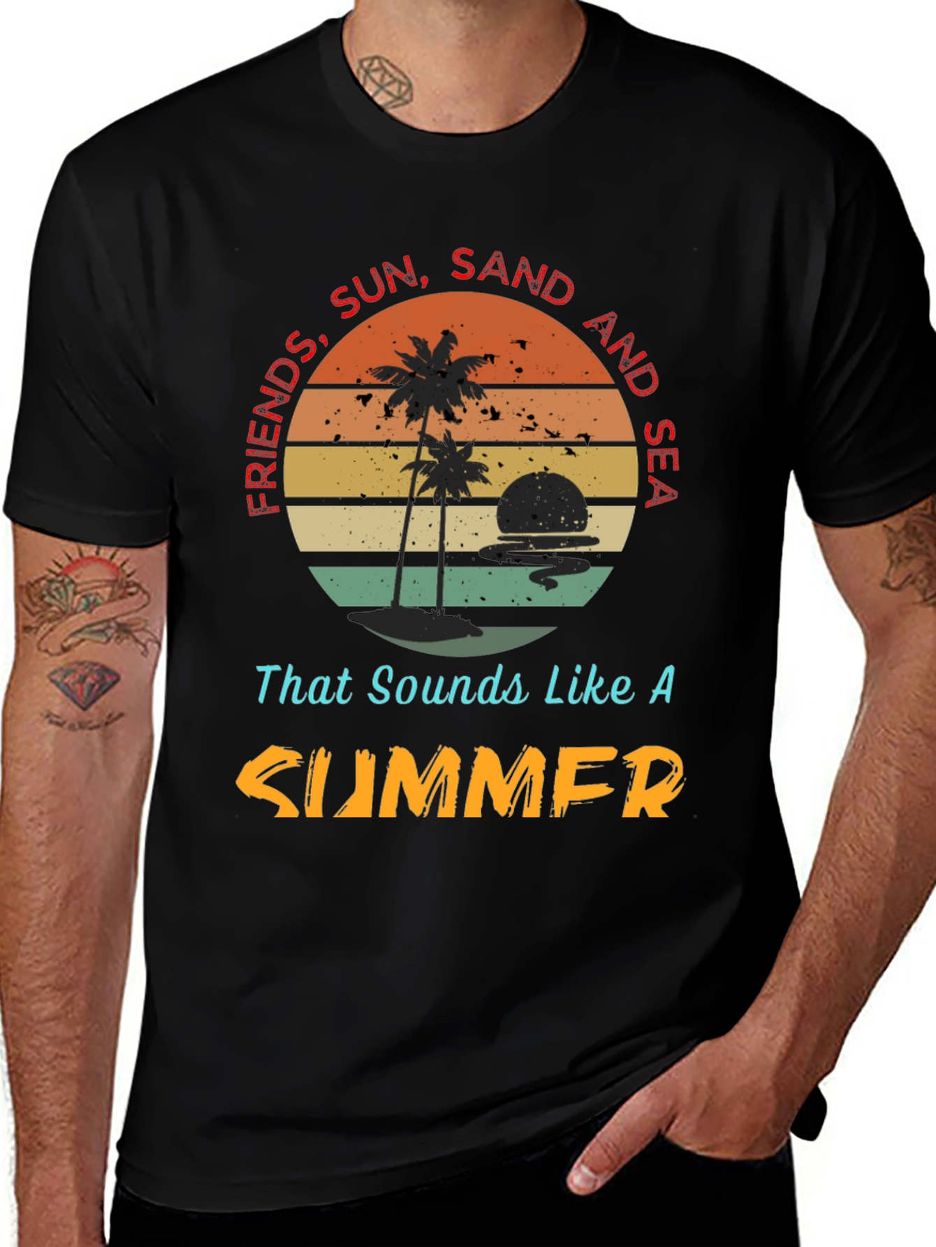 Variant 16 of Friends Sun Sand Sea Summer T-Shirt