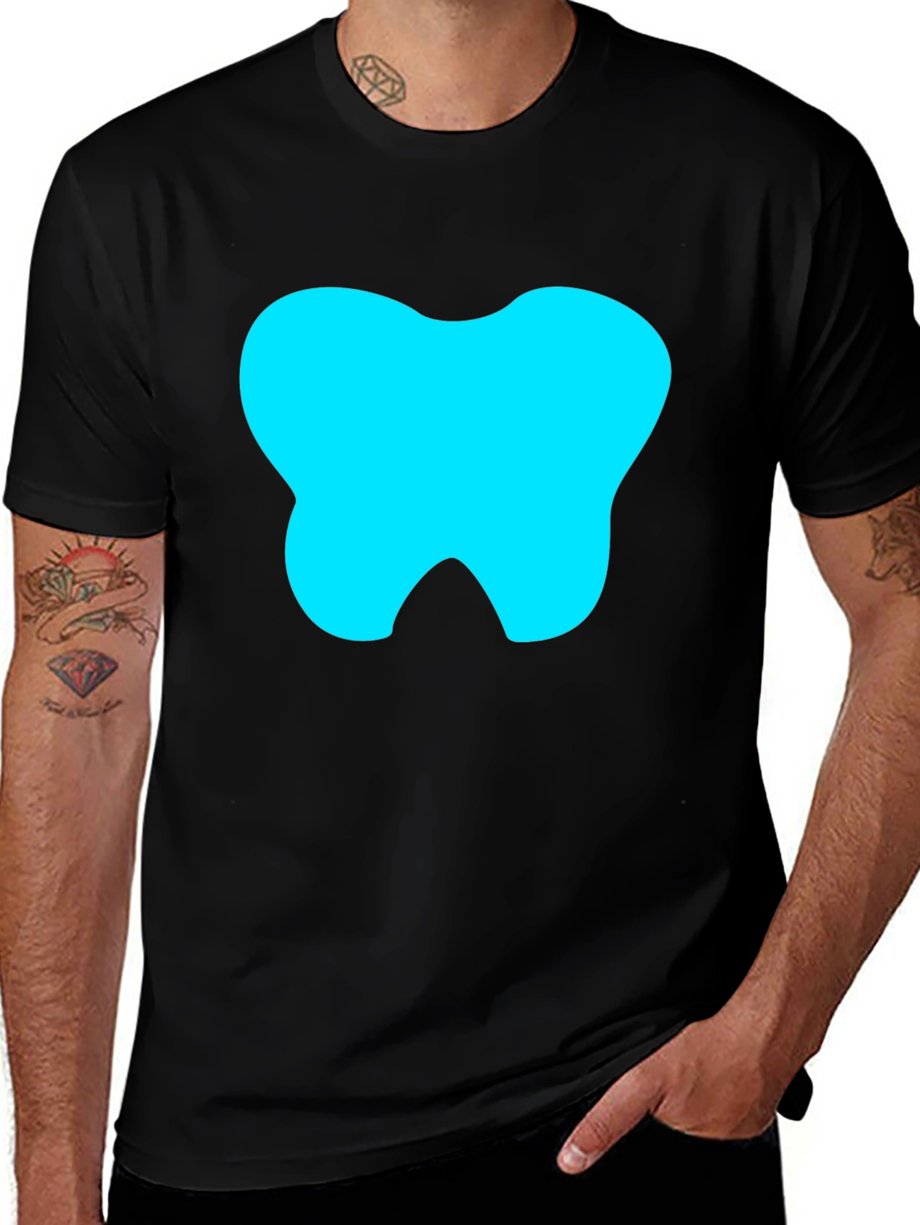 Variant 8 of Black T-Shirt with Tooth Graphic