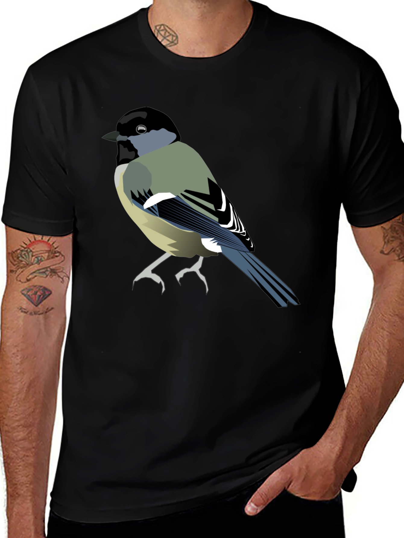 Variant 15 of Bird Graphic Black T-Shirt