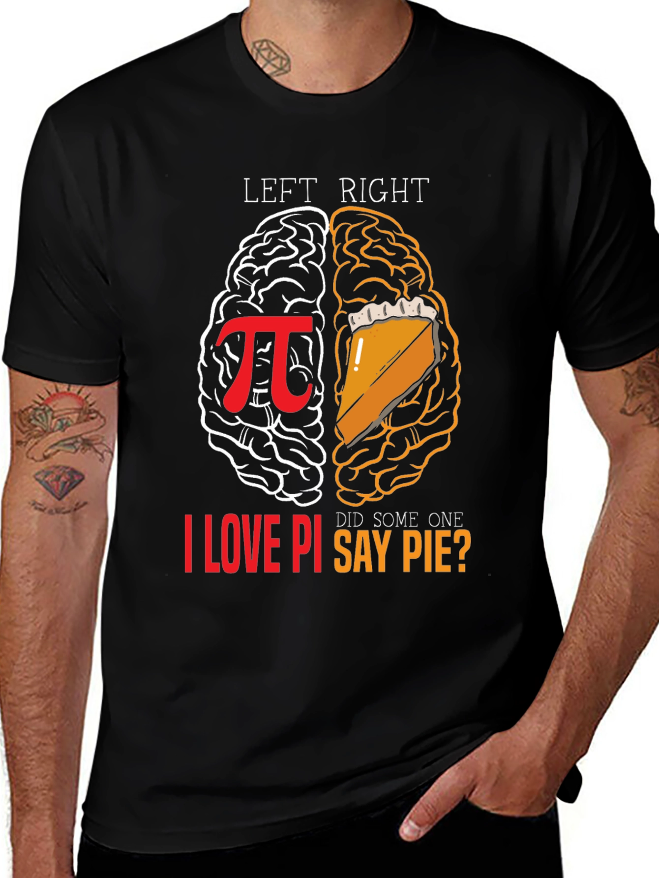 Variant 6 of Left Brain Right Brain Pi T-Shirt