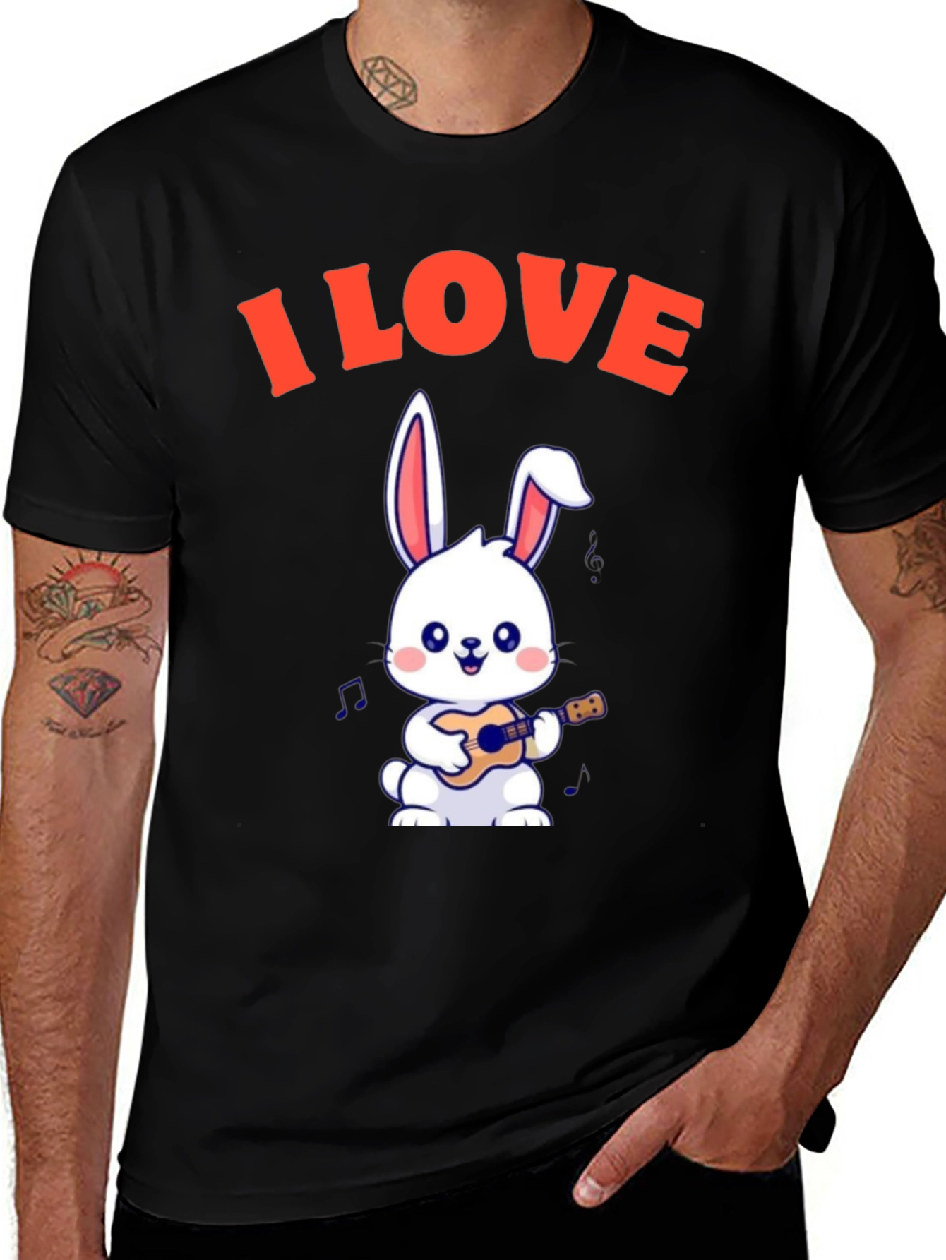 Variant 11 of I Love Bunny Guitar T-Shirt
