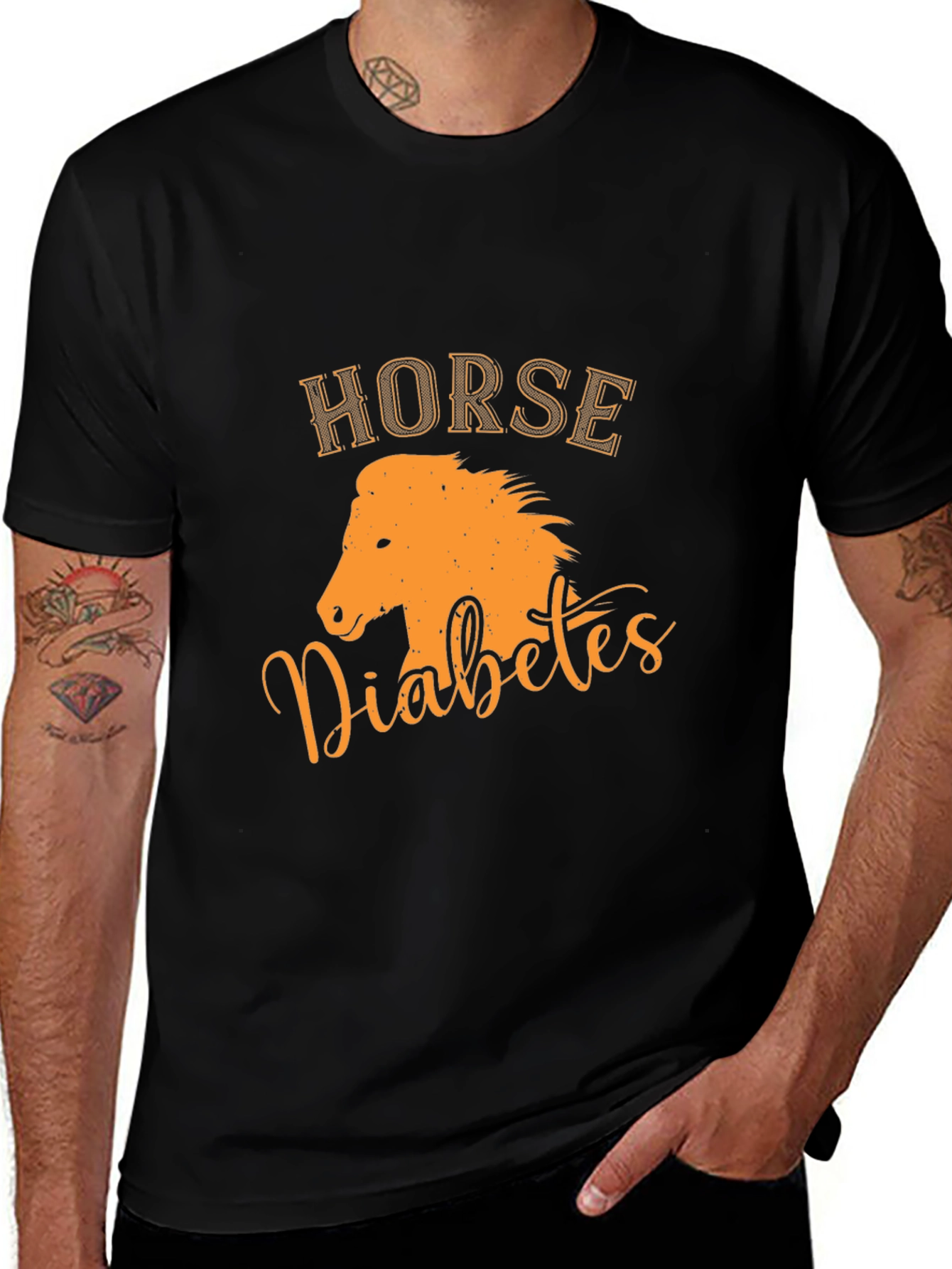 Variant 5 of Horse Diabetes Graphic Tee - Funny Animal Lover T-Shirt