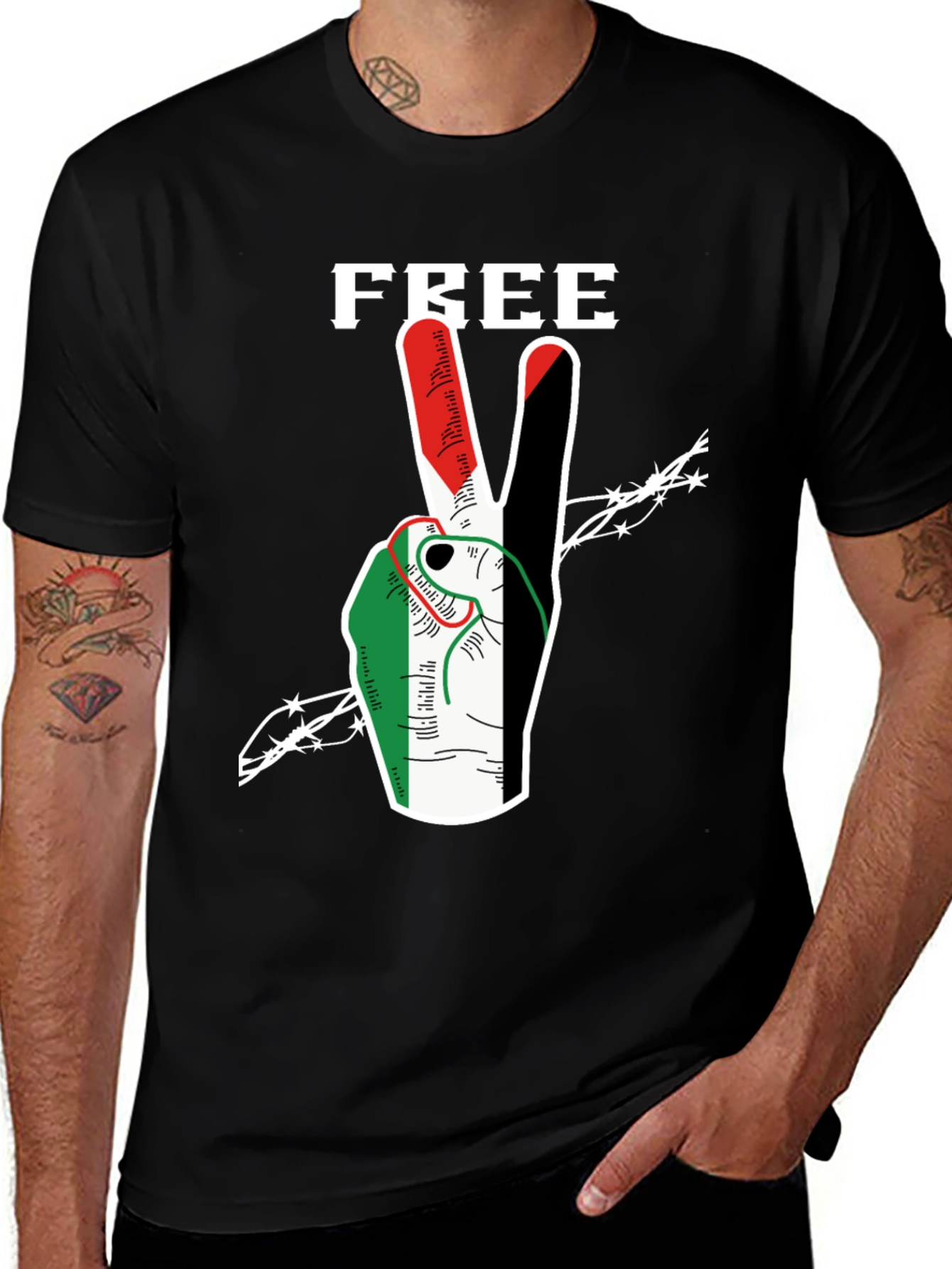 Free Palestine T-Shirt Peace Sign