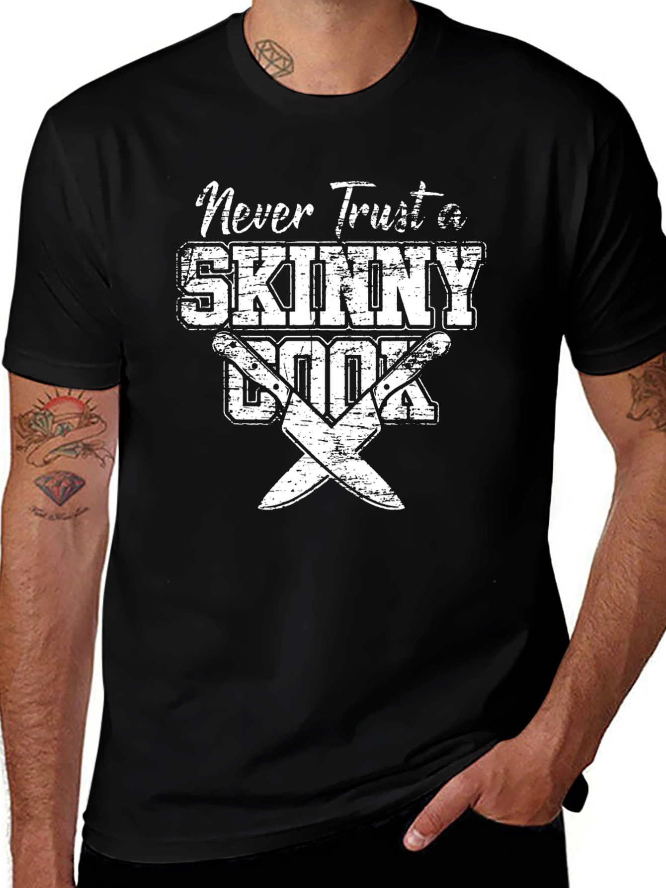 Variant 28 of Never Trust a Skinny Cook Graphic T-Shirt