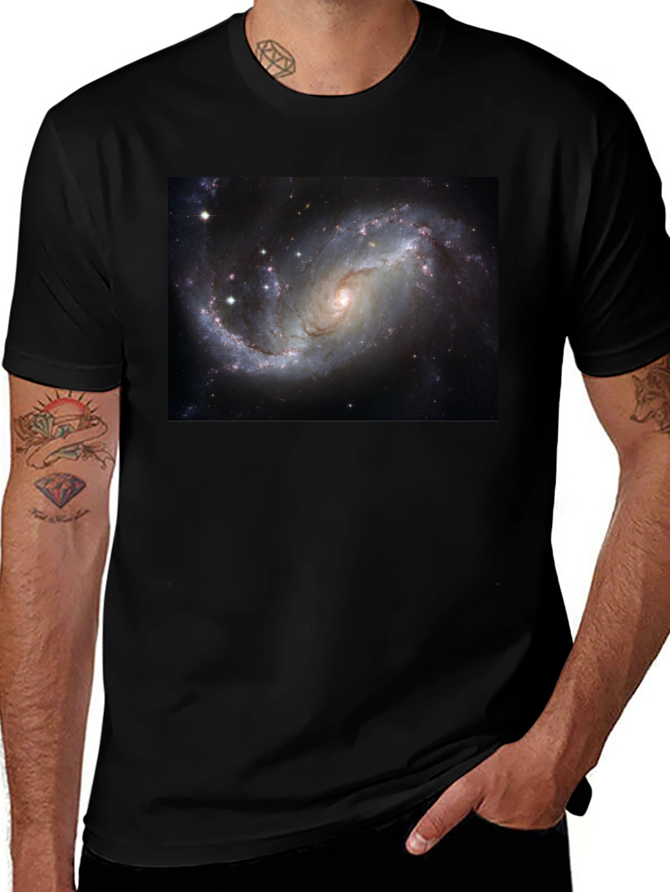 Variant 6 of Galaxy Print Black T-Shirt - Cosmic Style