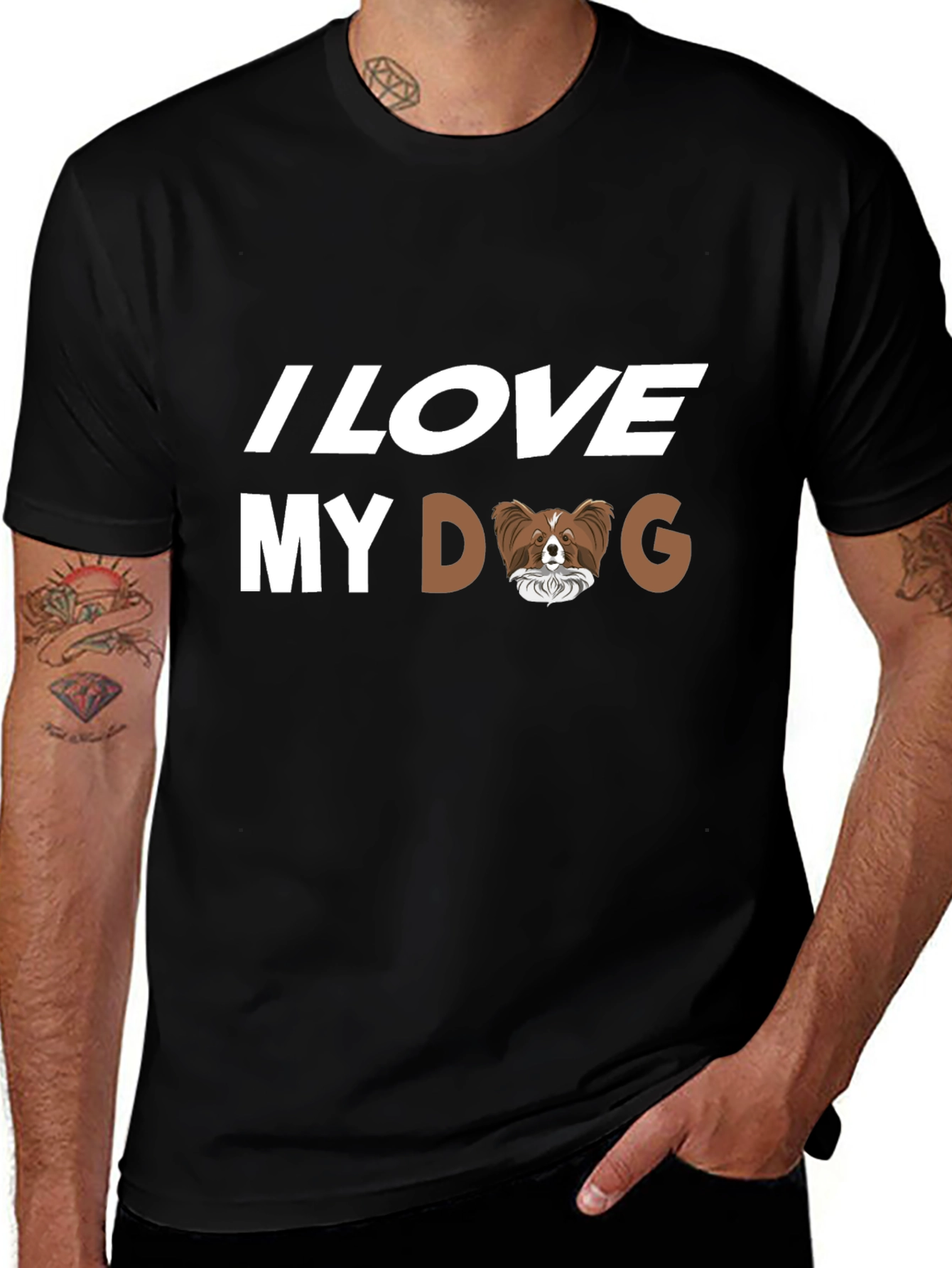 I Love My Dog Papillon Breed T-Shirt