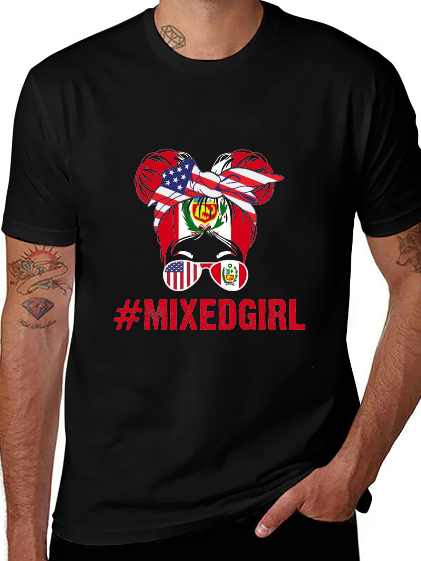Variant 15 of Mixed Girl Messy Bun T-Shirt