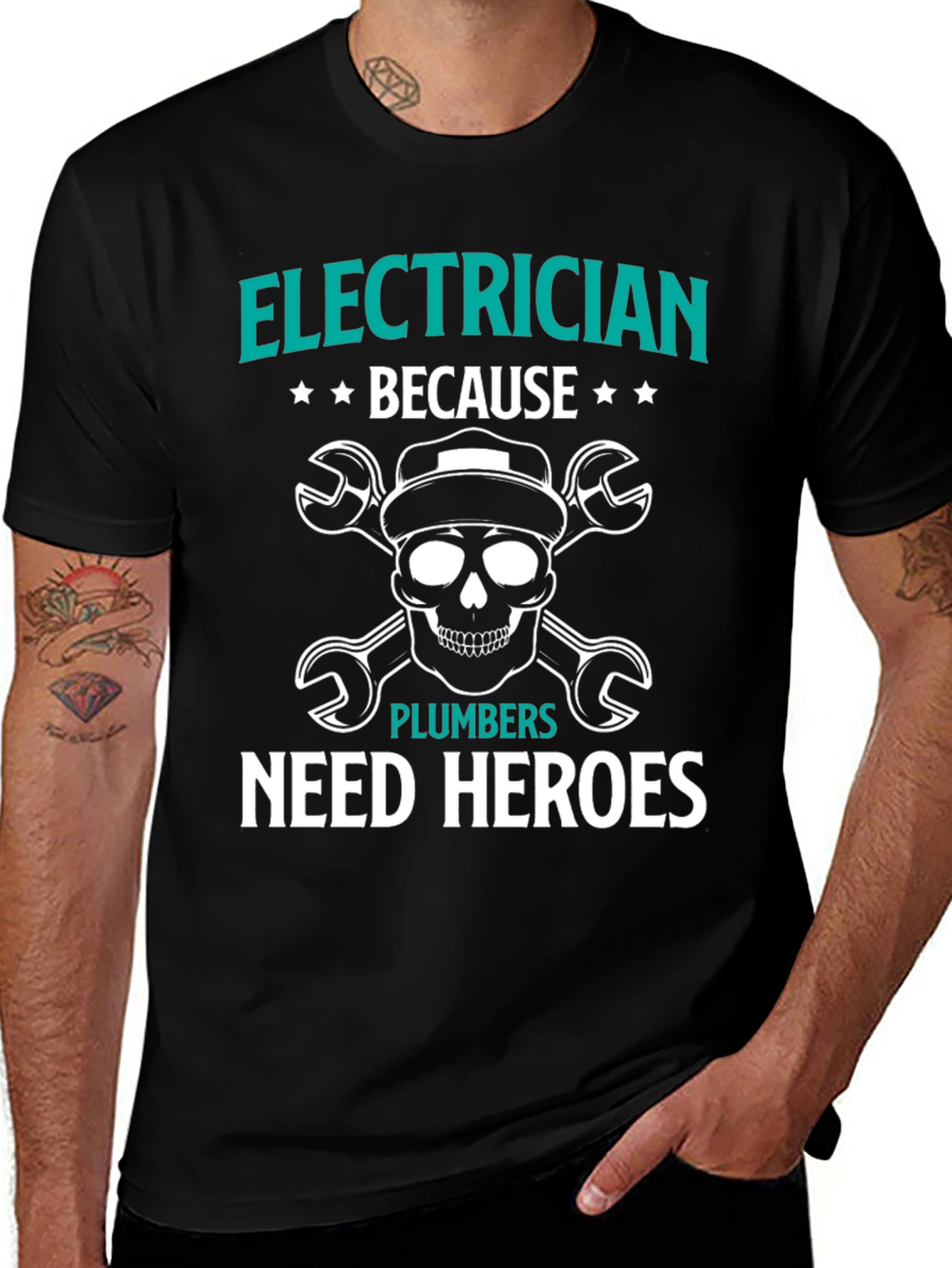 Variant 16 of Electrician Hero T-Shirt: Funny Plumber Gift