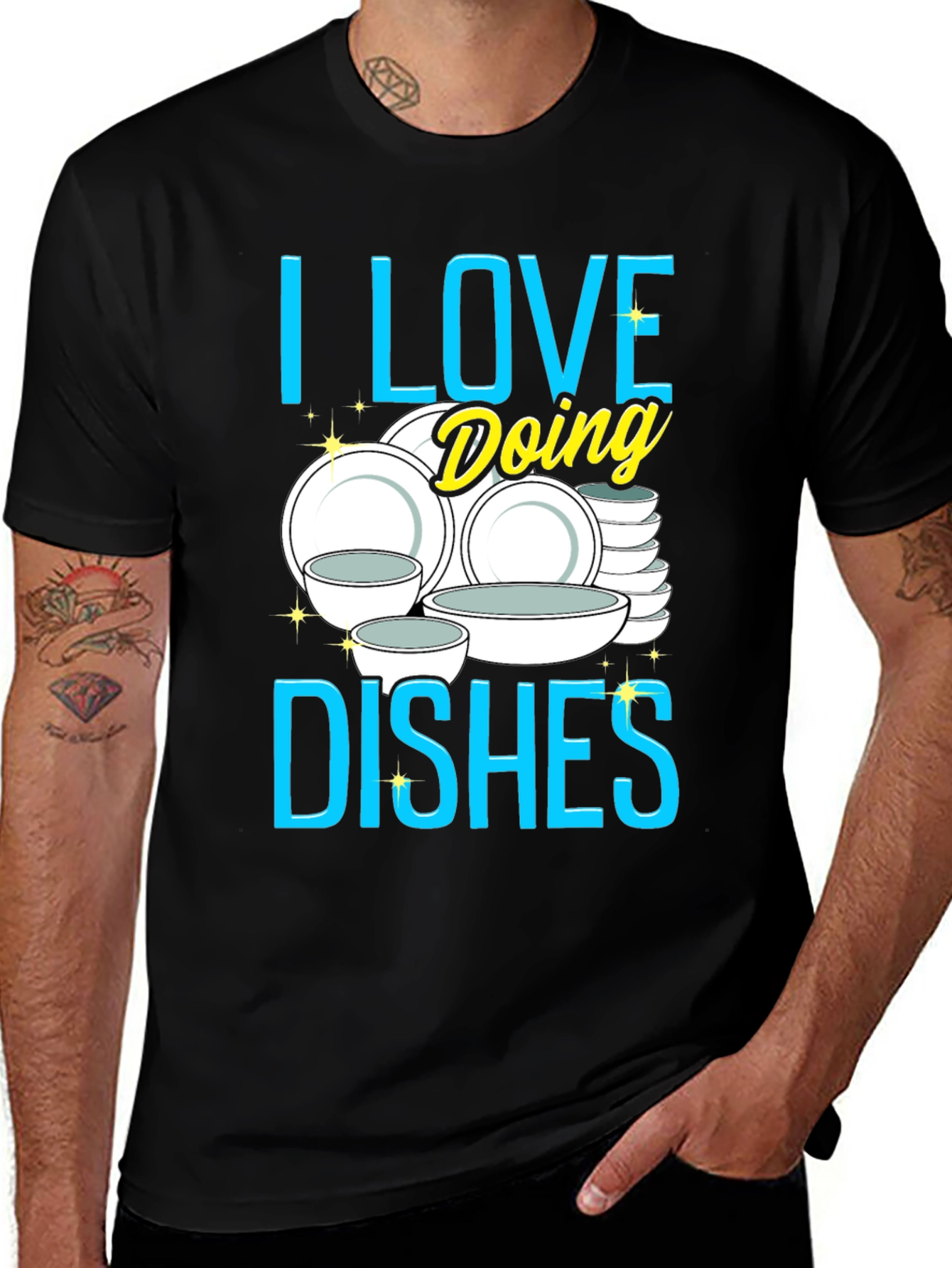Variant 4 of I Love Doing Dishes Graphic Tee