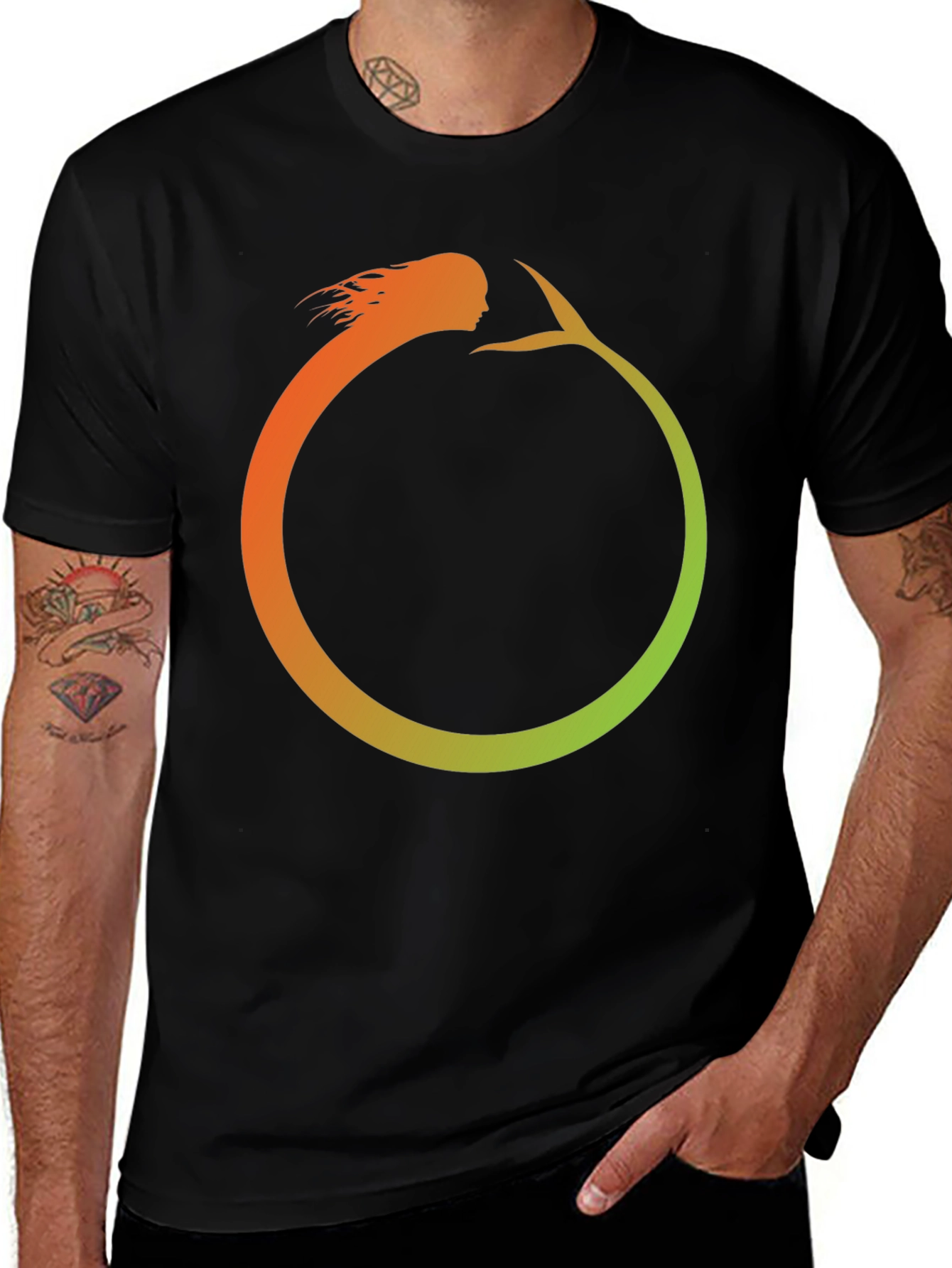 Variant 19 of Ouroboros Woman Graphic T-Shirt - Black
