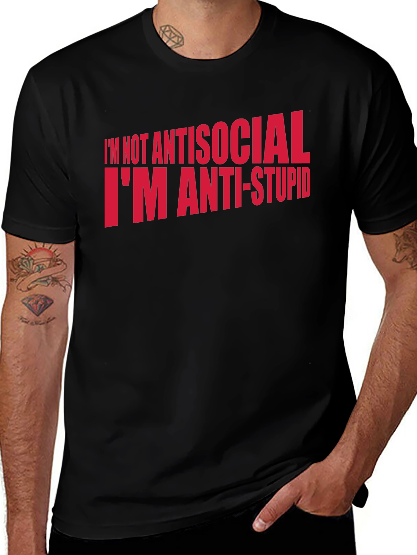 Variant 27 of Anti-Stupid Graphic Tee - Black Humor T-Shirt