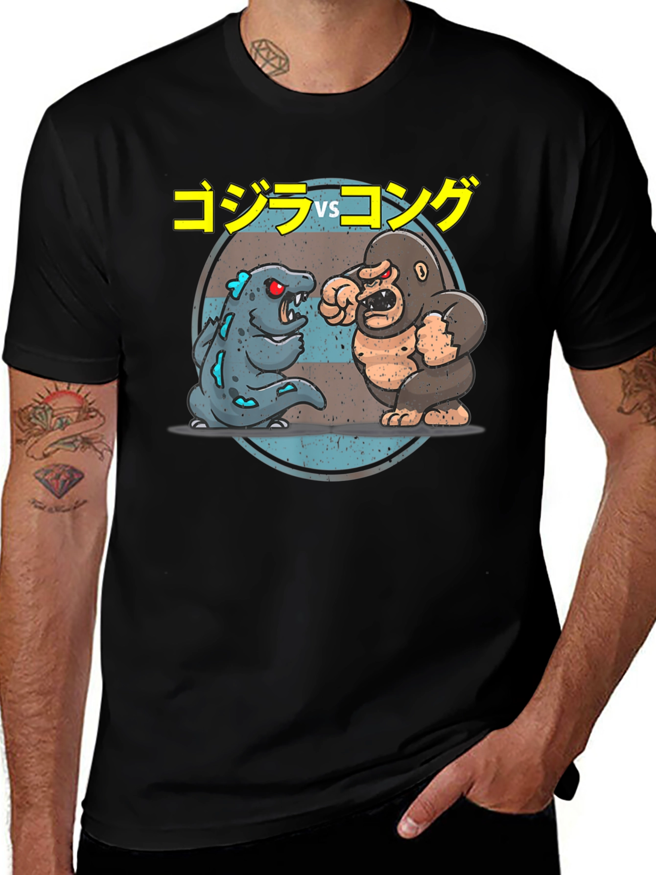 Godzilla vs Kong Cartoon Graphic T-Shirt