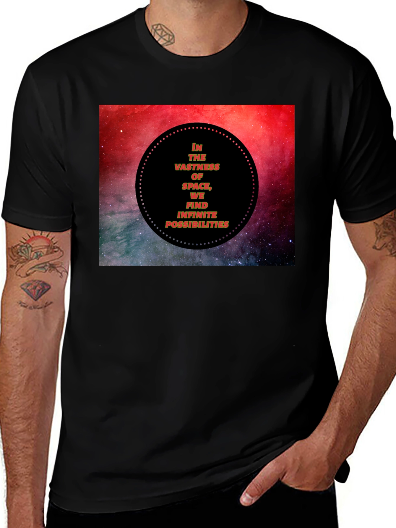 Variant 11 of Space Vastness Graphic Black T-Shirt