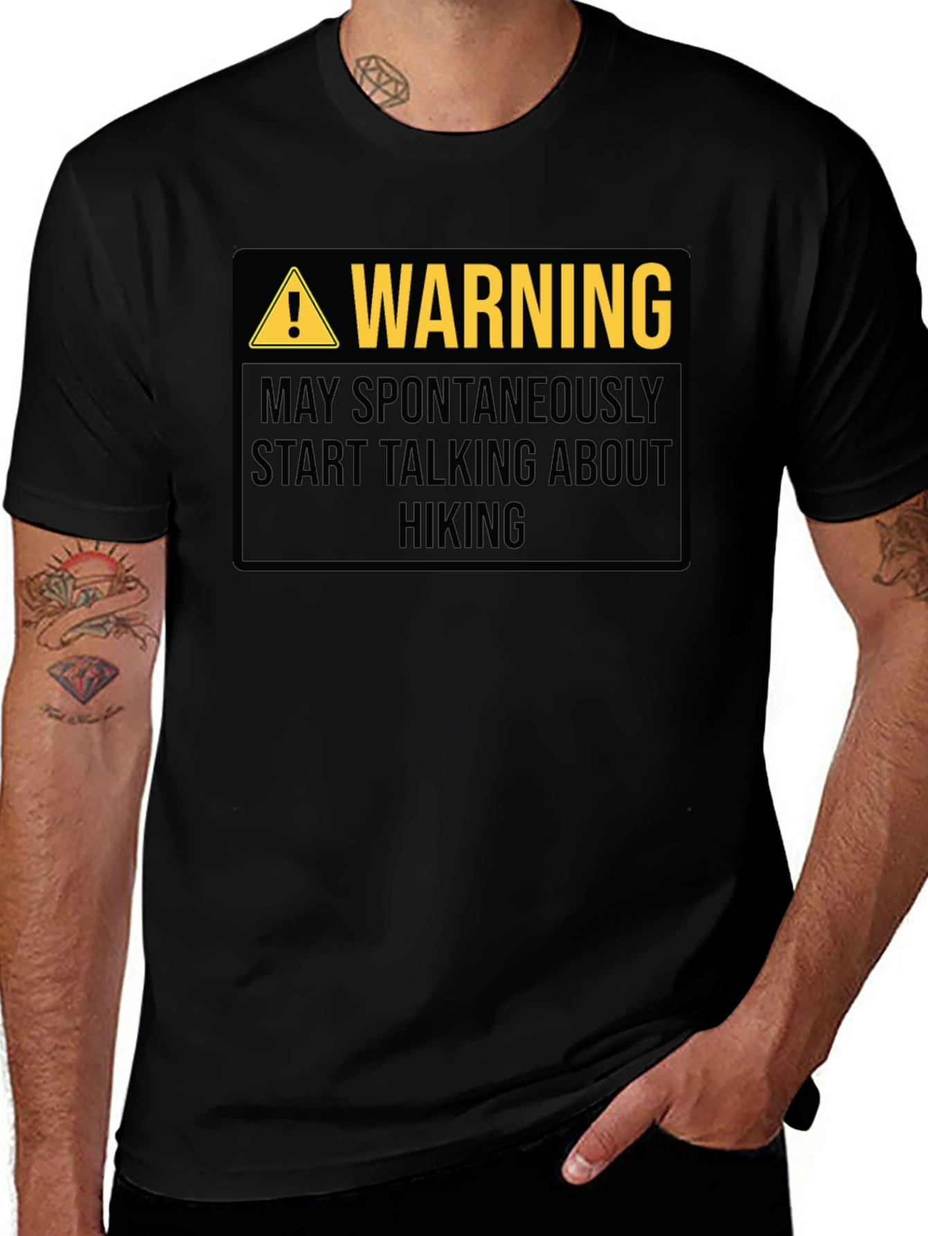 Variant 18 of Warning: May Spontaneously Talk About Hiking - T-Shirt
