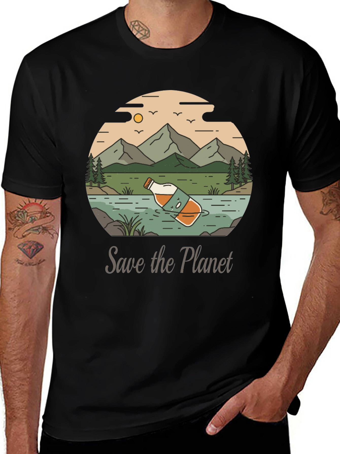 Variant 7 of Eco-Conscious 'Save the Planet' Graphic Tee