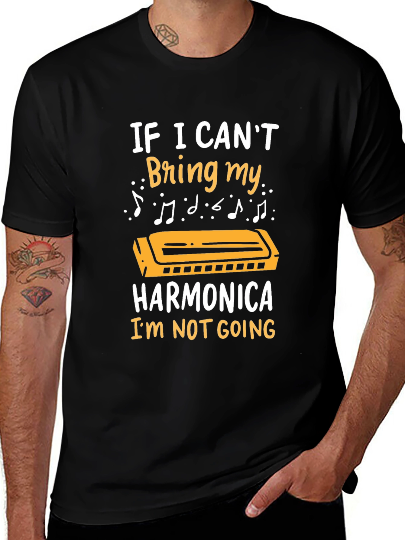 Variant 13 of Harmonica Lover T-Shirt - If I Can't Bring My Harmonica Tee