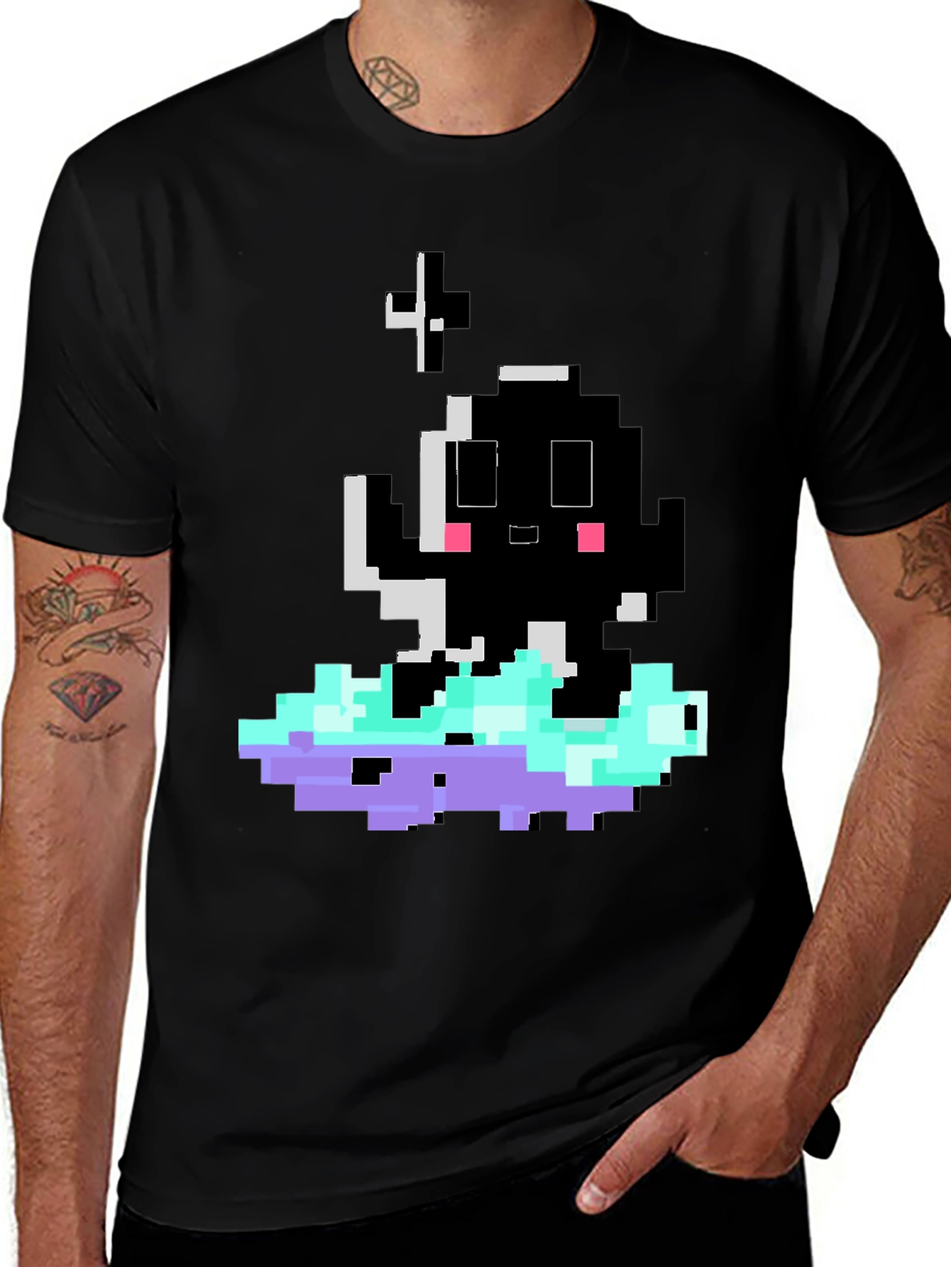 Variant 3 of Pixel Art Cloud Creature Graphic Tee