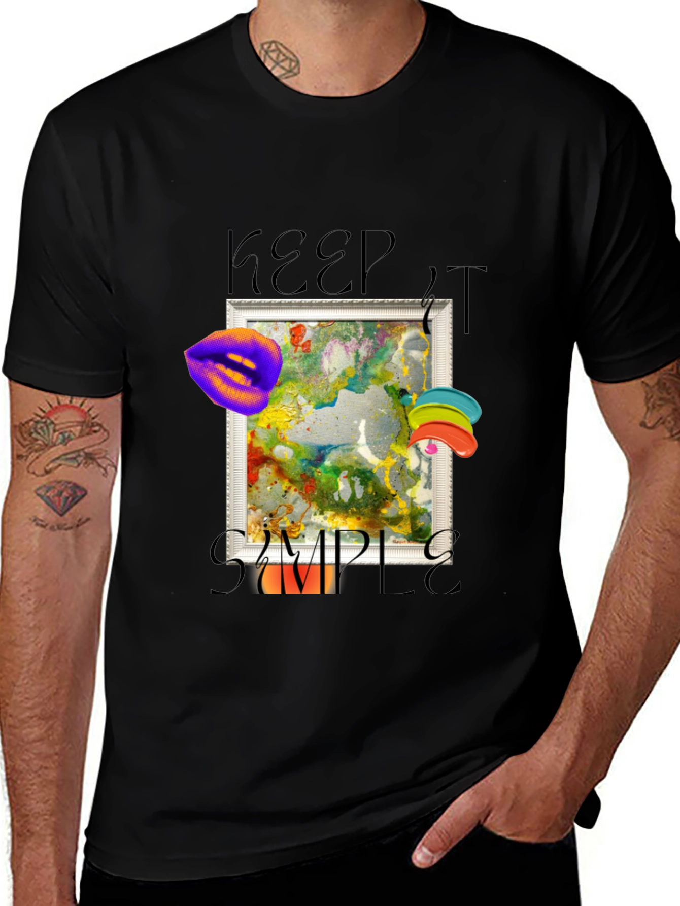 Variant 29 of Keep it Simple Graphic Tee - Artsy Black T-Shirt