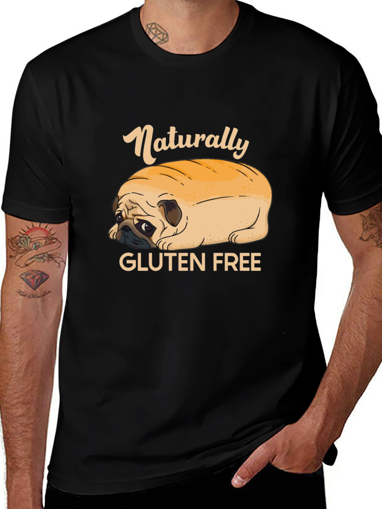 Variant 23 of Naturally Gluten Free Pug T-Shirt