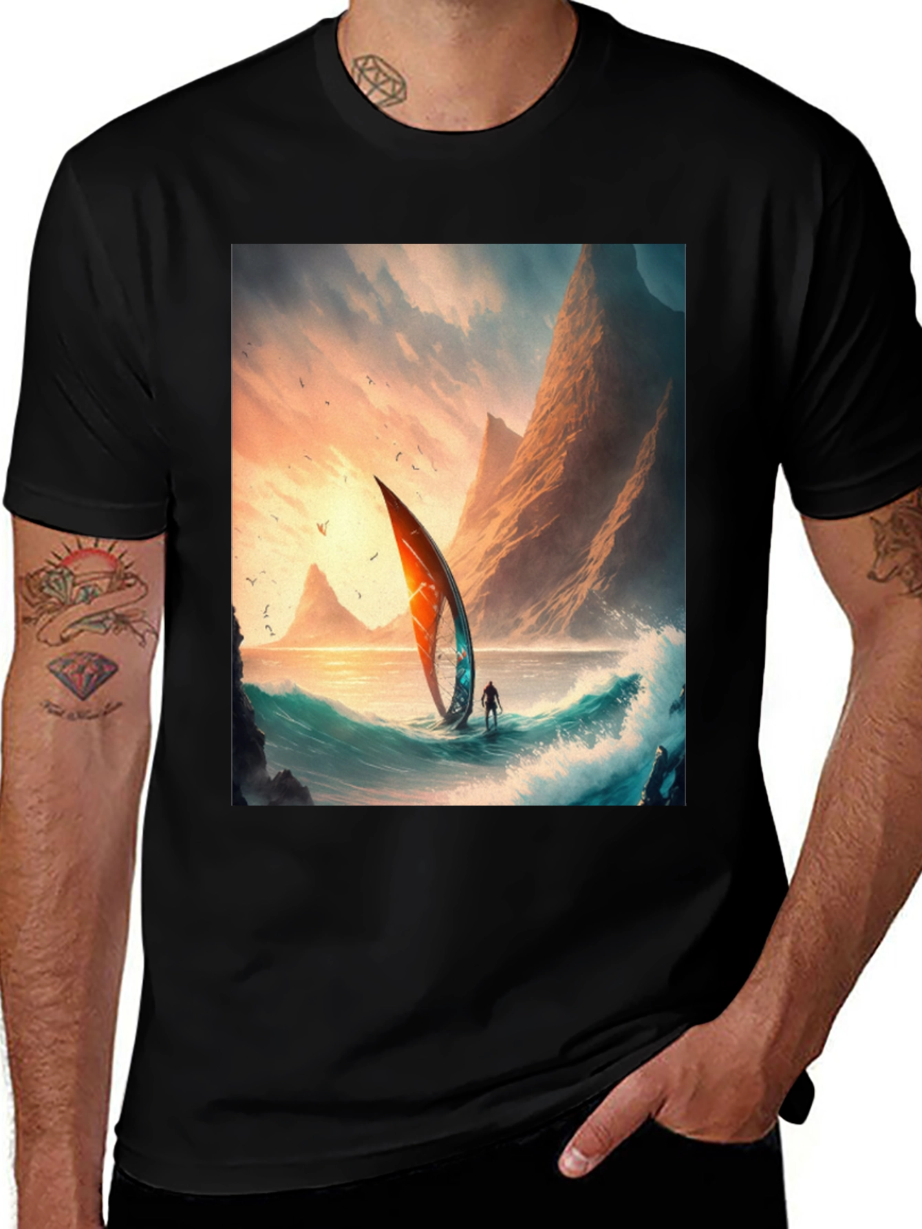 Variant 22 of Sailboat Scene Graphic Tee