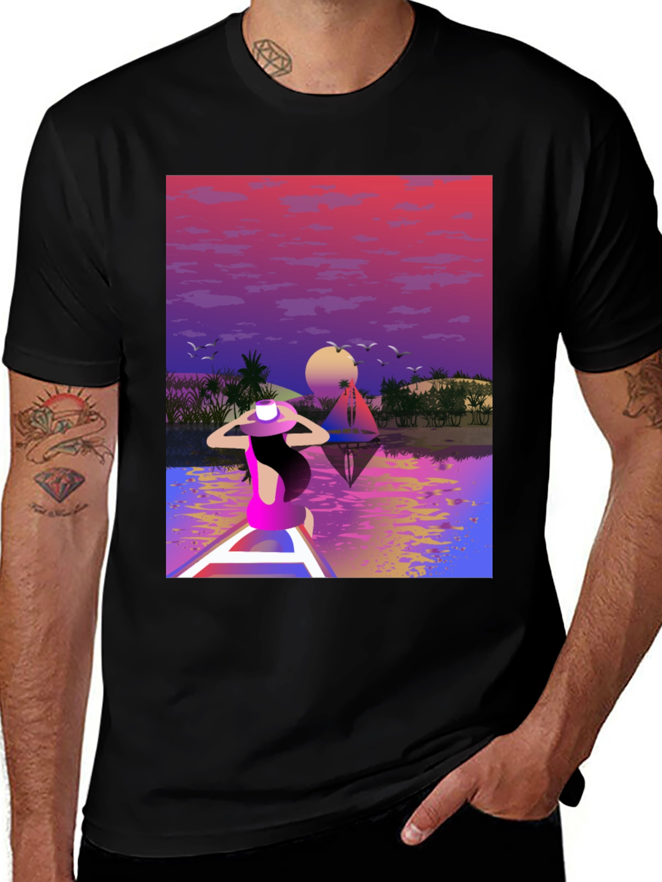 Variant 6 of Sunset Lake Graphic Tee - Relaxed Fit