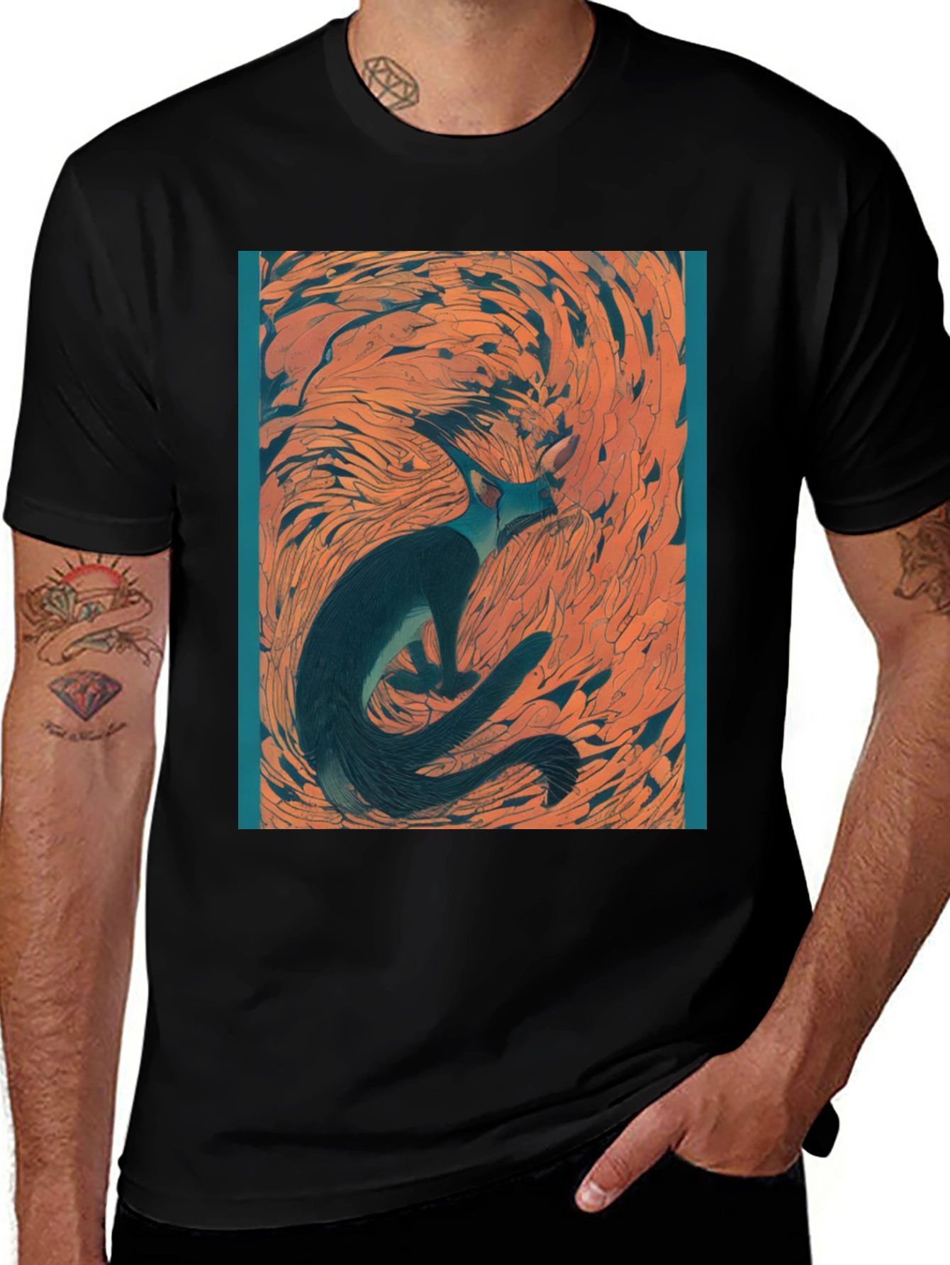 Variant 14 of Abstract Cat Art Graphic Tee