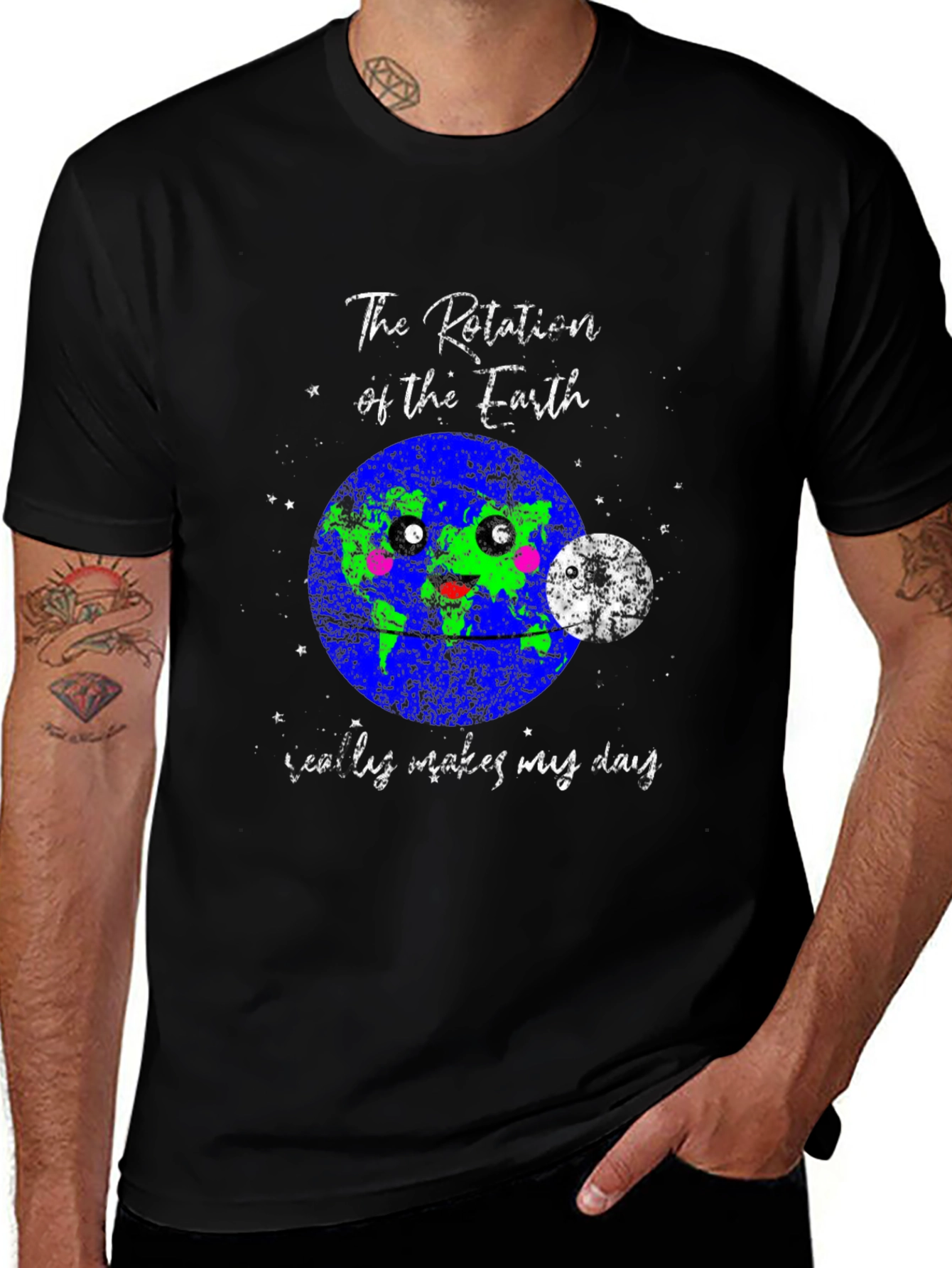Rotation of Earth T-Shirt - Cute Earth & Moon Graphic
